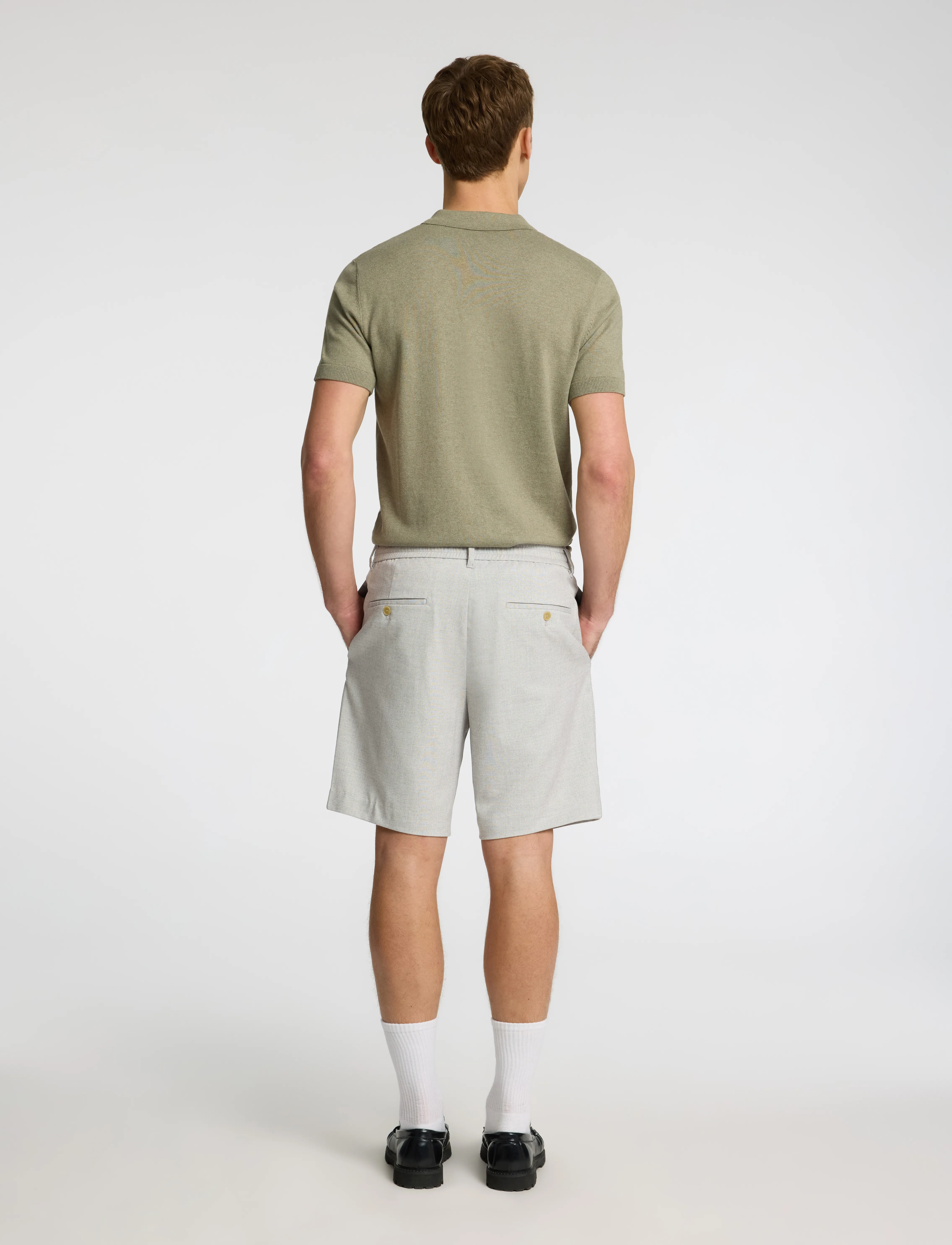 Selected - SLHREGULAR-LEROY PLEAT SHORTS NOOS - chinos shorts - light grey melange - 2