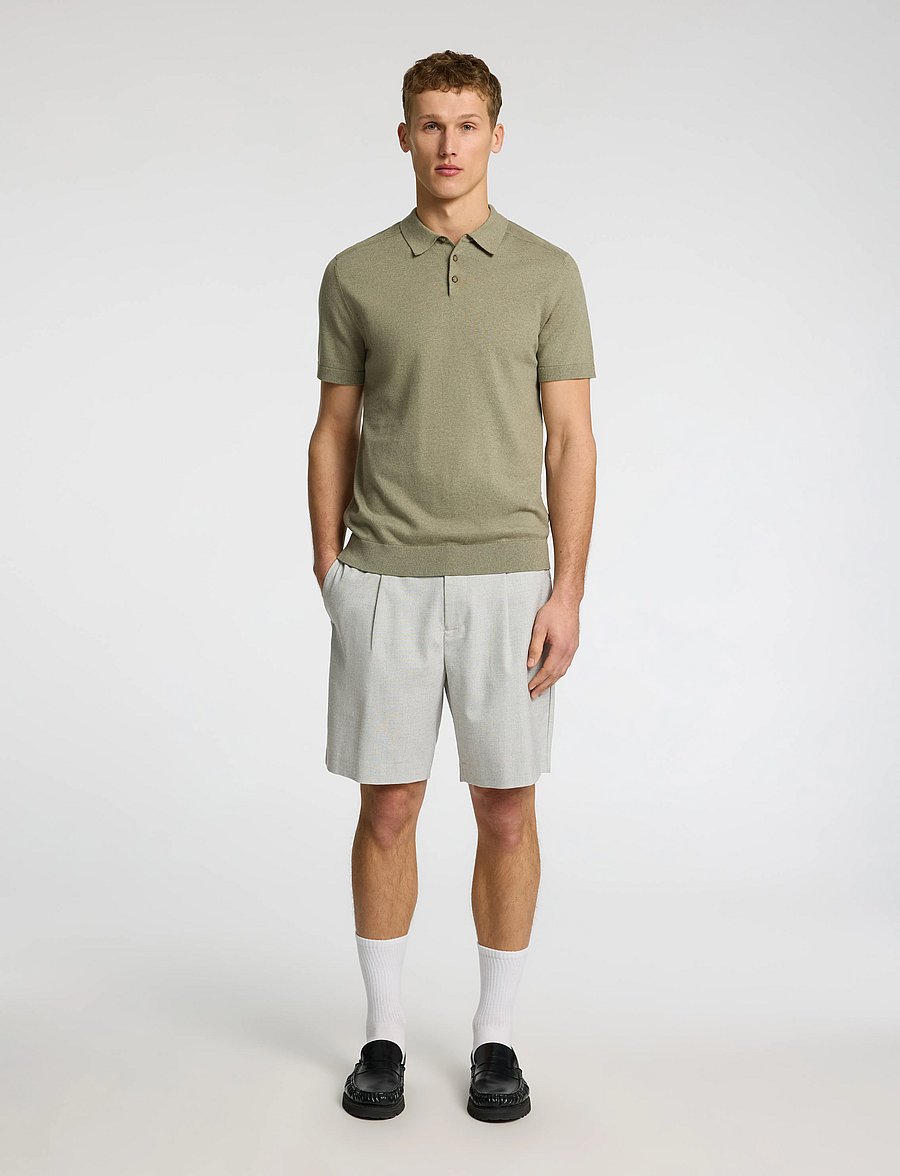 Selected - SLHREGULAR-LEROY PLEAT SHORTS NOOS - chinos shorts - light grey melange - 4