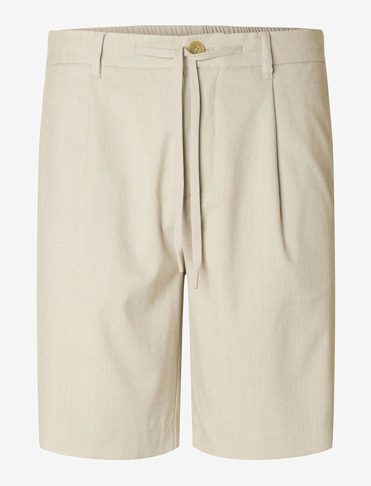 Selected - SLHREGULAR-LEROY PLEAT SHORTS NOOS - chinos shorts - light sand melange - 1