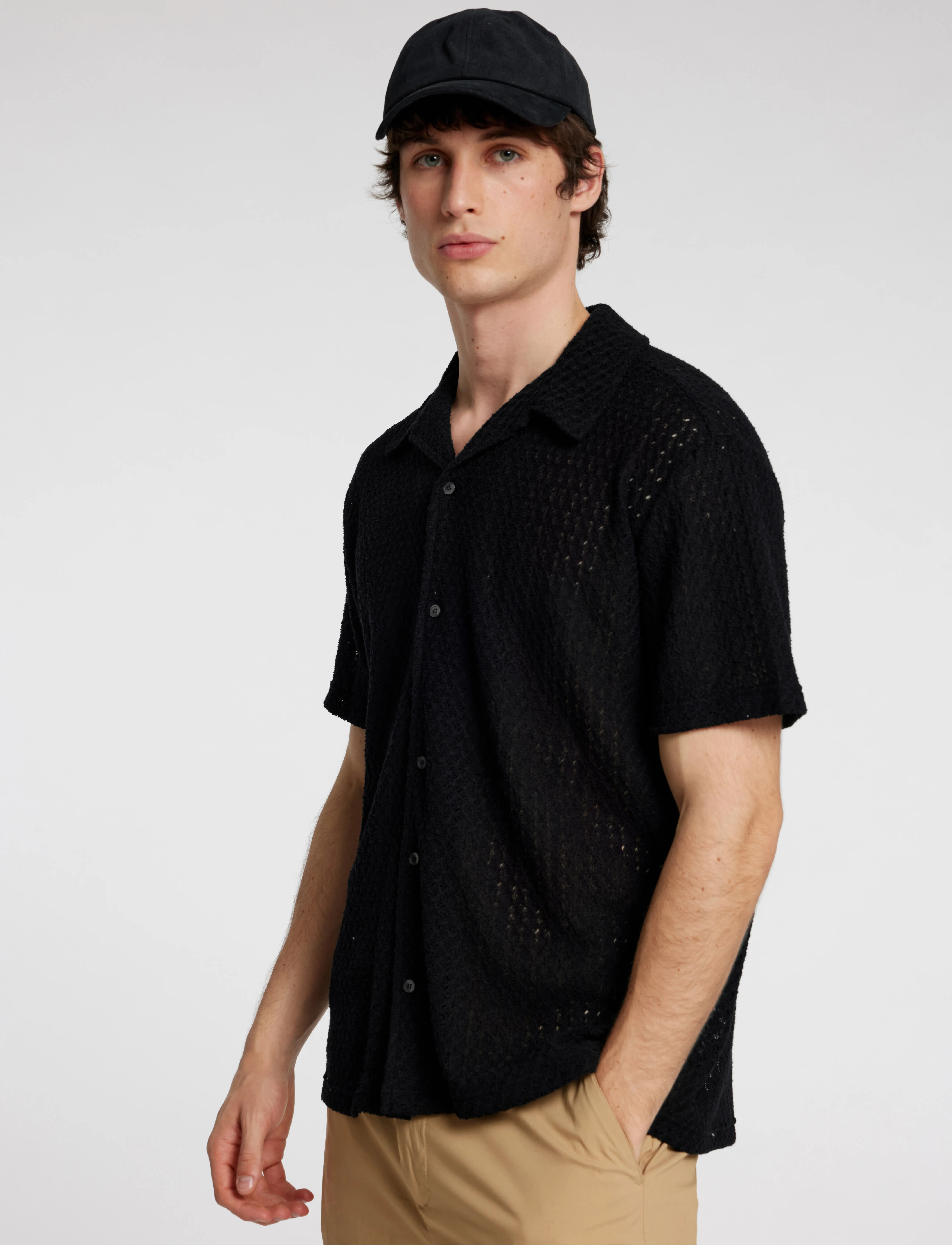 Selected - SLHRELAXBANE SS JERSEY SHIRT - kurzarmhemden - black - 3