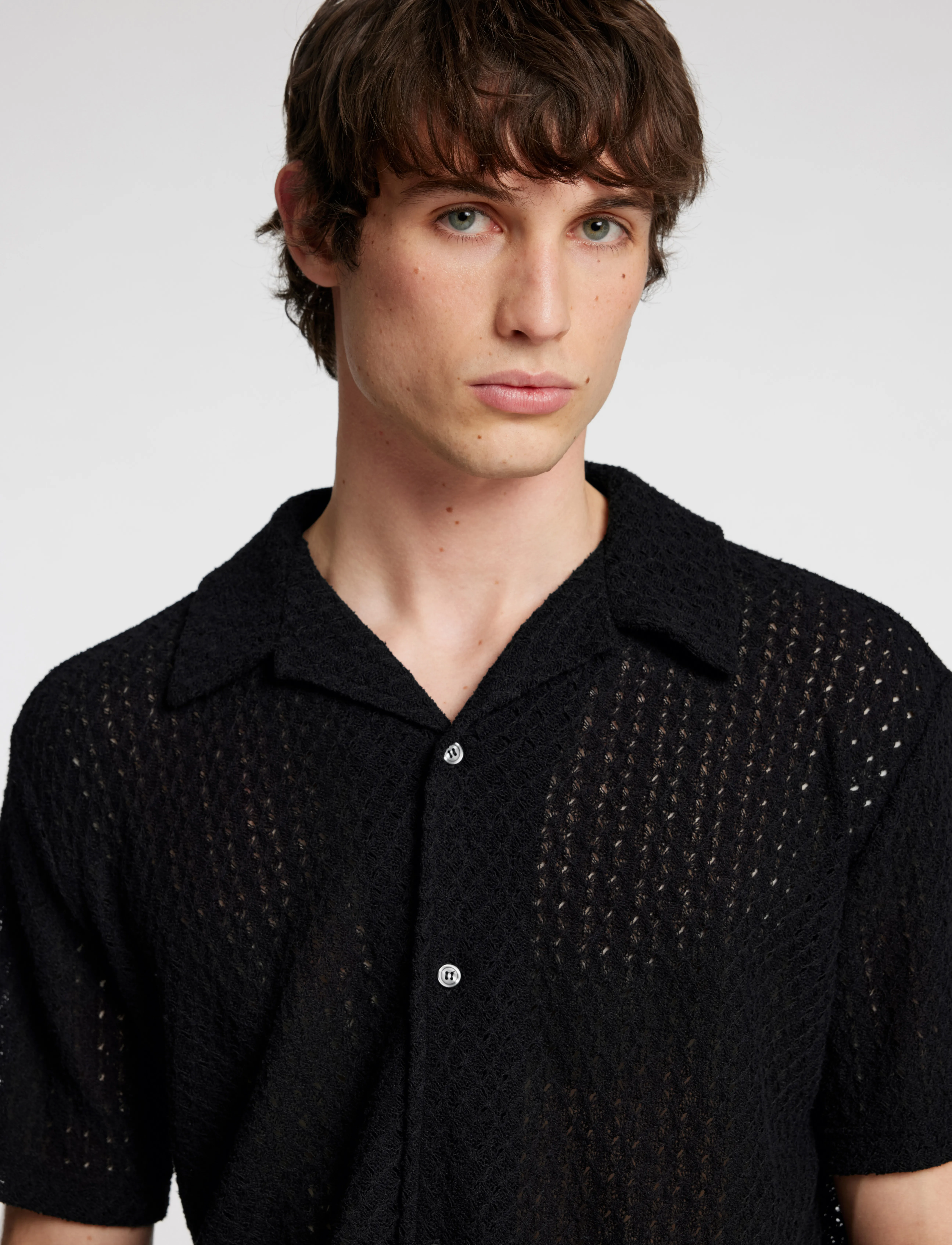 Selected - SLHRELAXBANE SS JERSEY SHIRT - kurzarmhemden - black - 4
