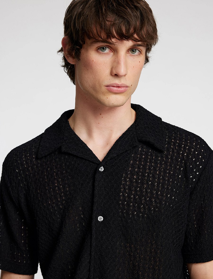 Selected - SLHRELAXBANE SS JERSEY SHIRT - kurzarmhemden - black - 4
