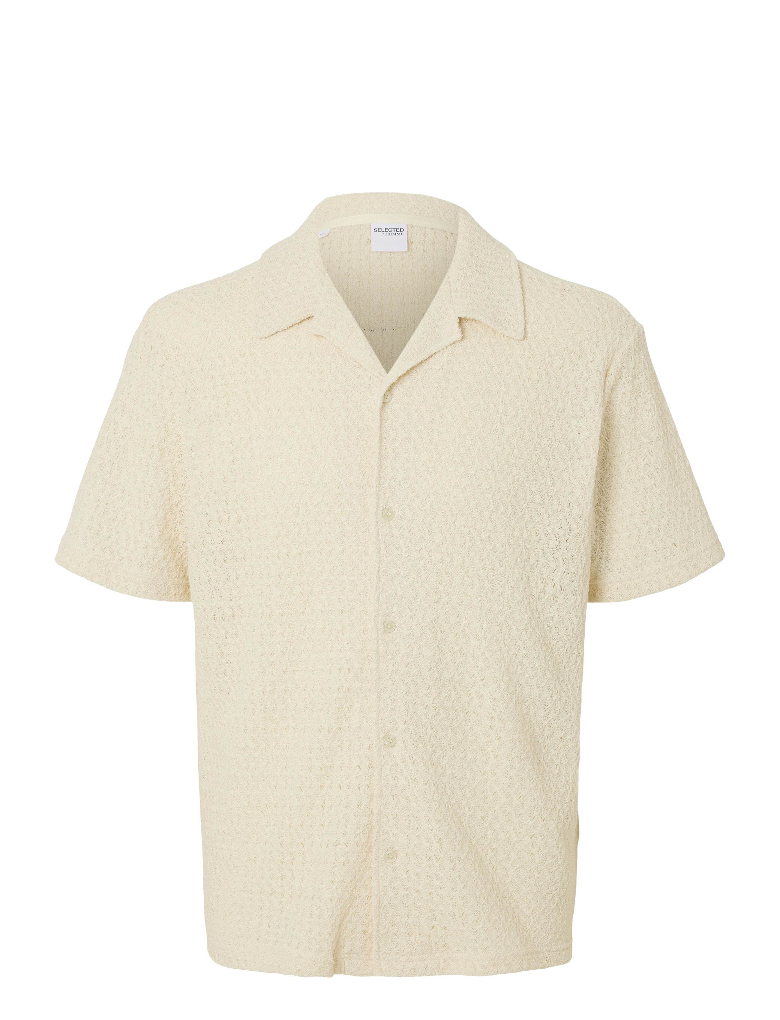 Selected SLHRELAXBANE SS JERSEY SHIRT - Basic skjorter - EGRET / cream