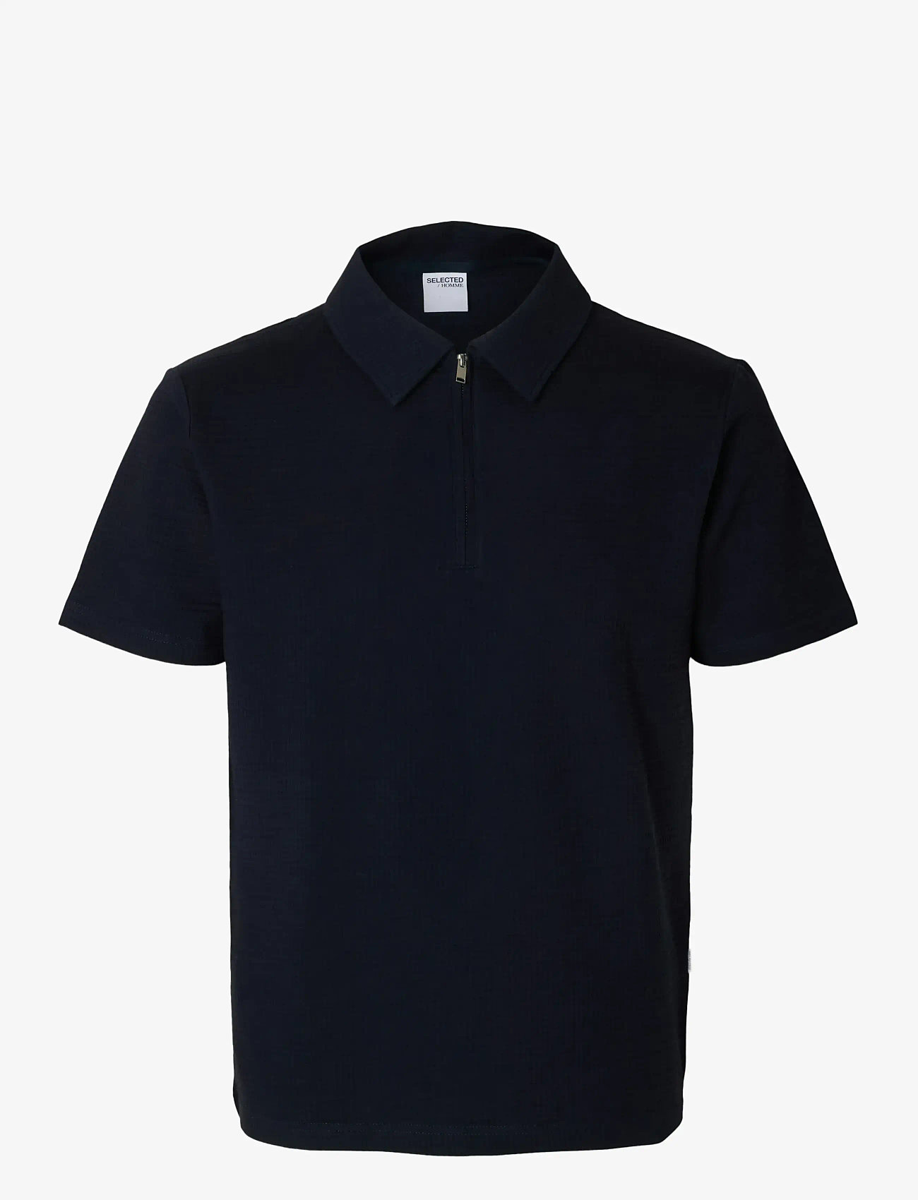 Selected - SLHSANDER SEERSUCKER ZIP SS POLO - lühikeste varrukatega polod - sky captain - 1