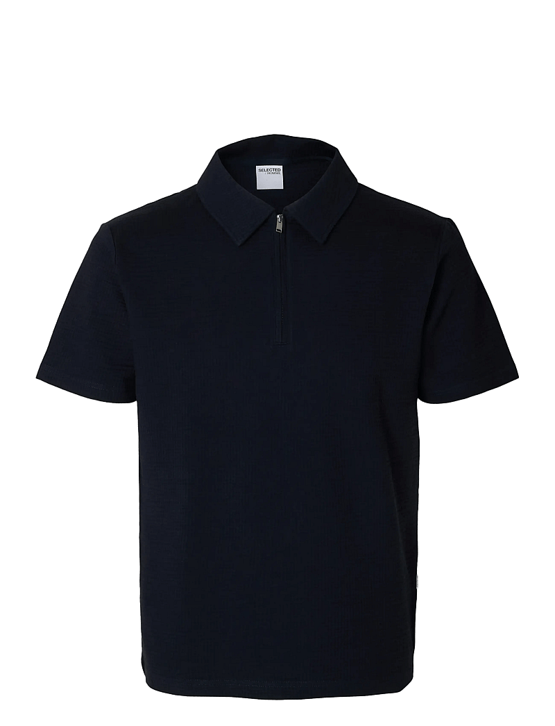 Selected - SLHSANDER SEERSUCKER ZIP SS POLO - lühikeste varrukatega polod - sky captain - 1