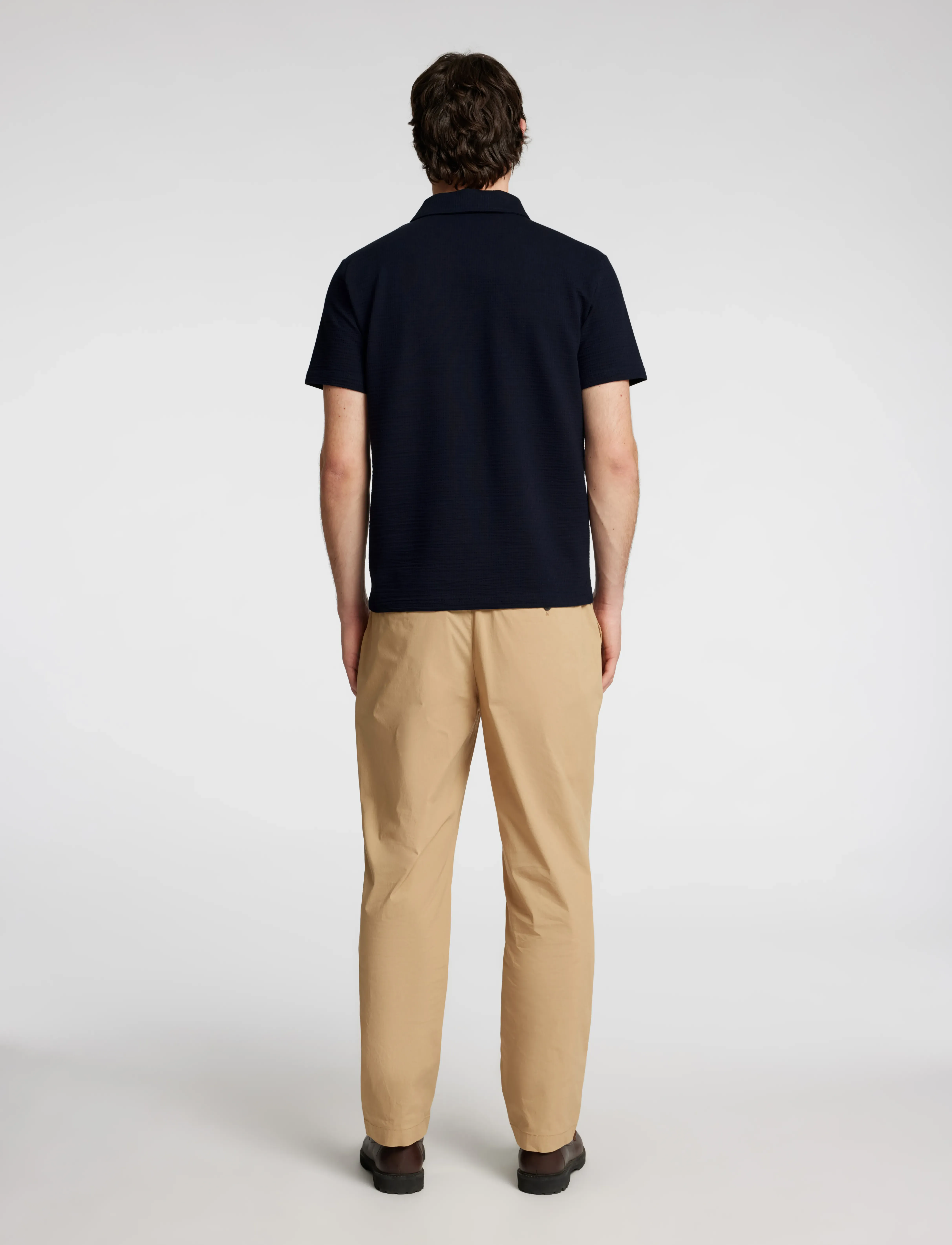 Selected - SLHSANDER SEERSUCKER ZIP SS POLO - polos à manches courtes - sky captain - 2