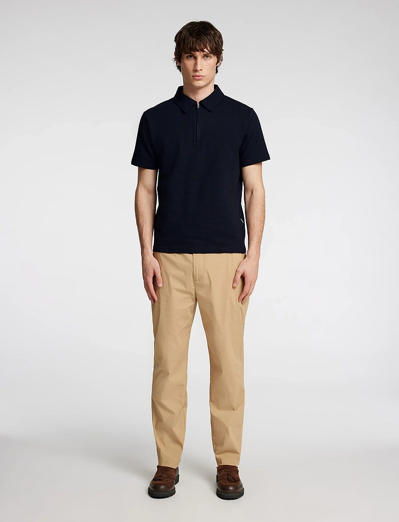 Selected - SLHSANDER SEERSUCKER ZIP SS POLO - lühikeste varrukatega polod - sky captain - 5