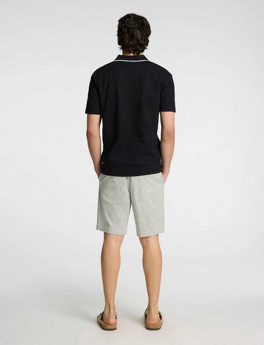 Selected - SLHSANGEV SPLIT NECK SS POLO - kurzärmelig - black - 2