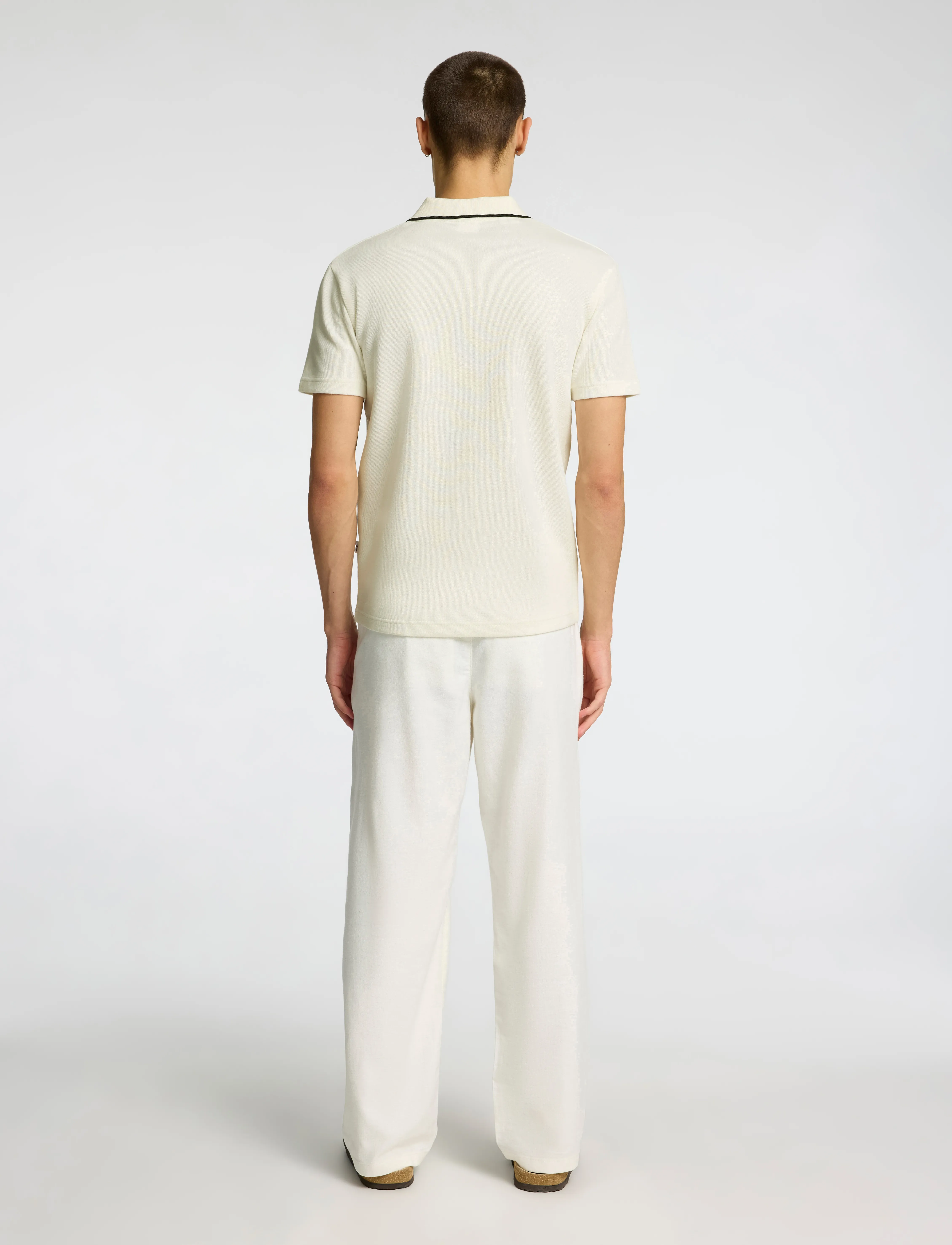 Selected - SLHSANGEV SPLIT NECK SS POLO - short-sleeved polos - egret - 2