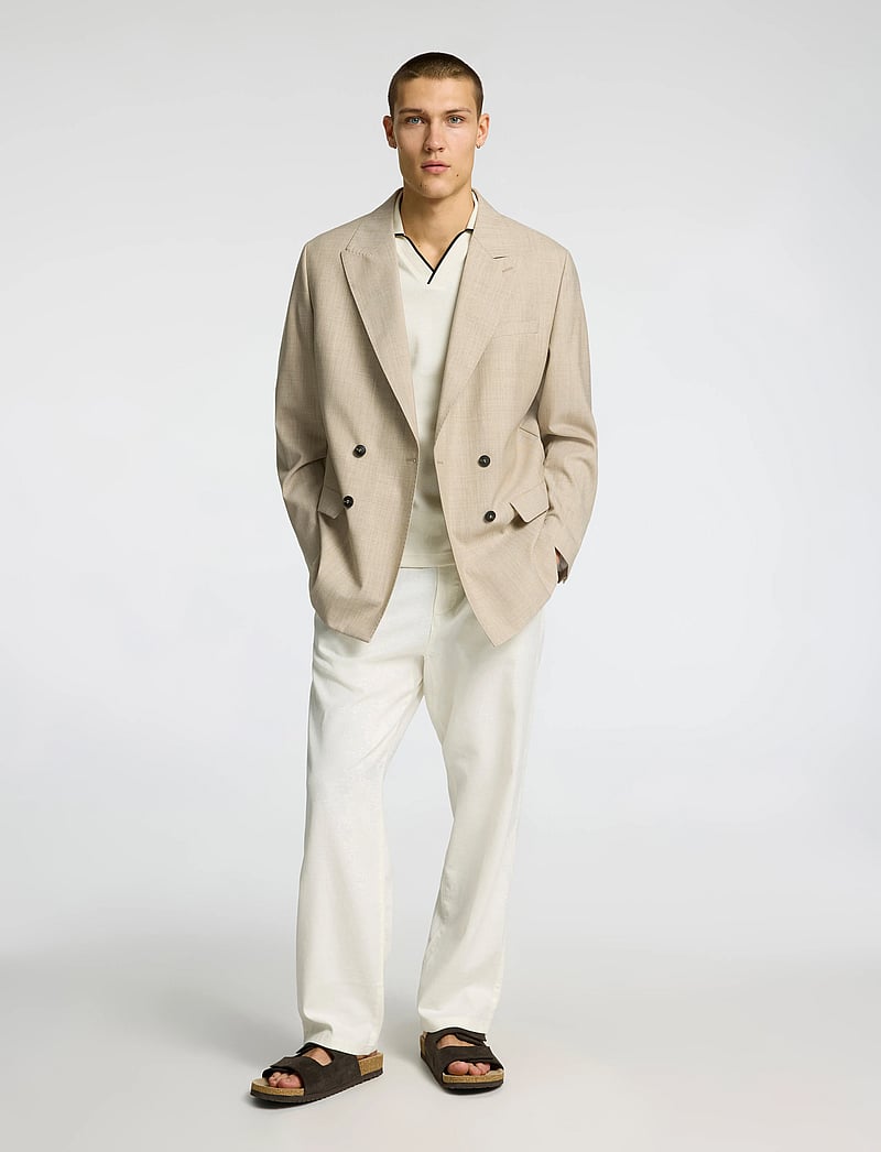 Selected - SLHSANGEV SPLIT NECK SS POLO - kortärmade pikéer - egret - 3