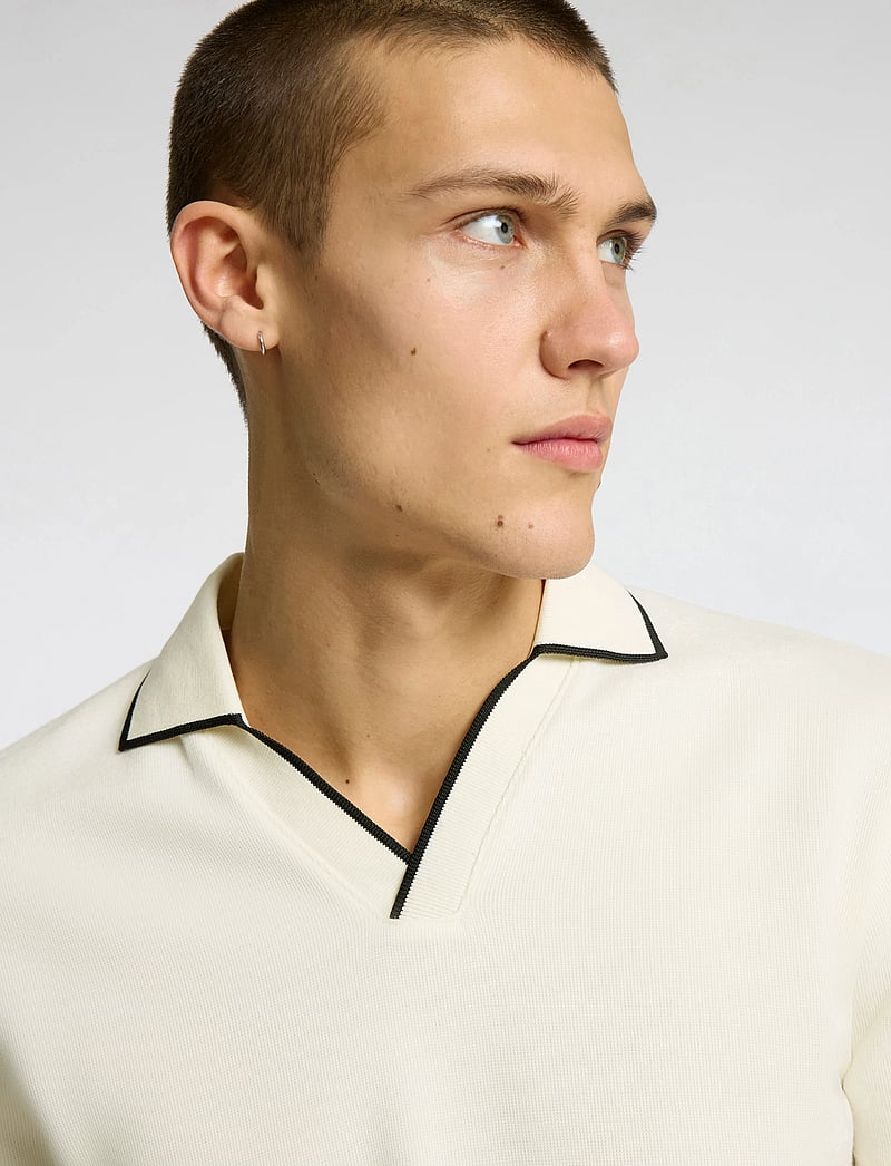 Selected - SLHSANGEV SPLIT NECK SS POLO - kortärmade pikéer - egret - 5
