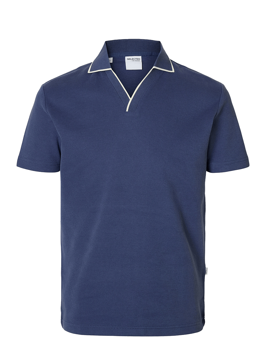 Selected - SLHSANGEV SPLIT NECK SS POLO - kurzärmelig - oceana - 1