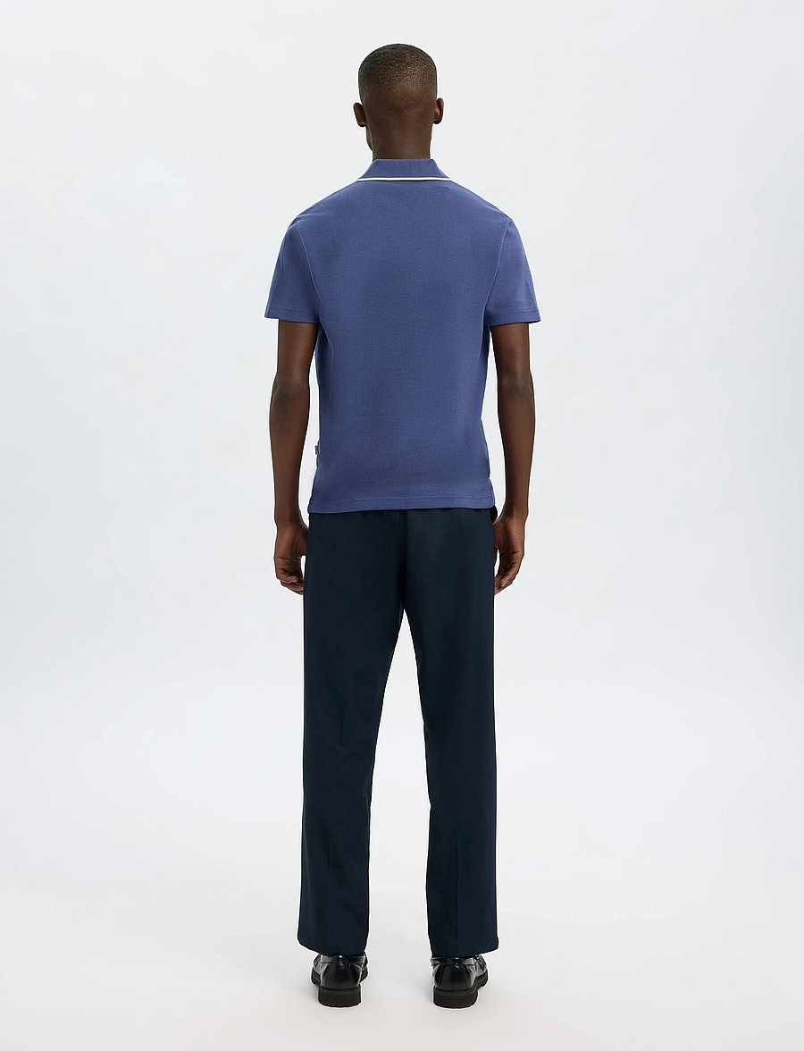 Selected - SLHSANGEV SPLIT NECK SS POLO - kurzärmelig - oceana - 3
