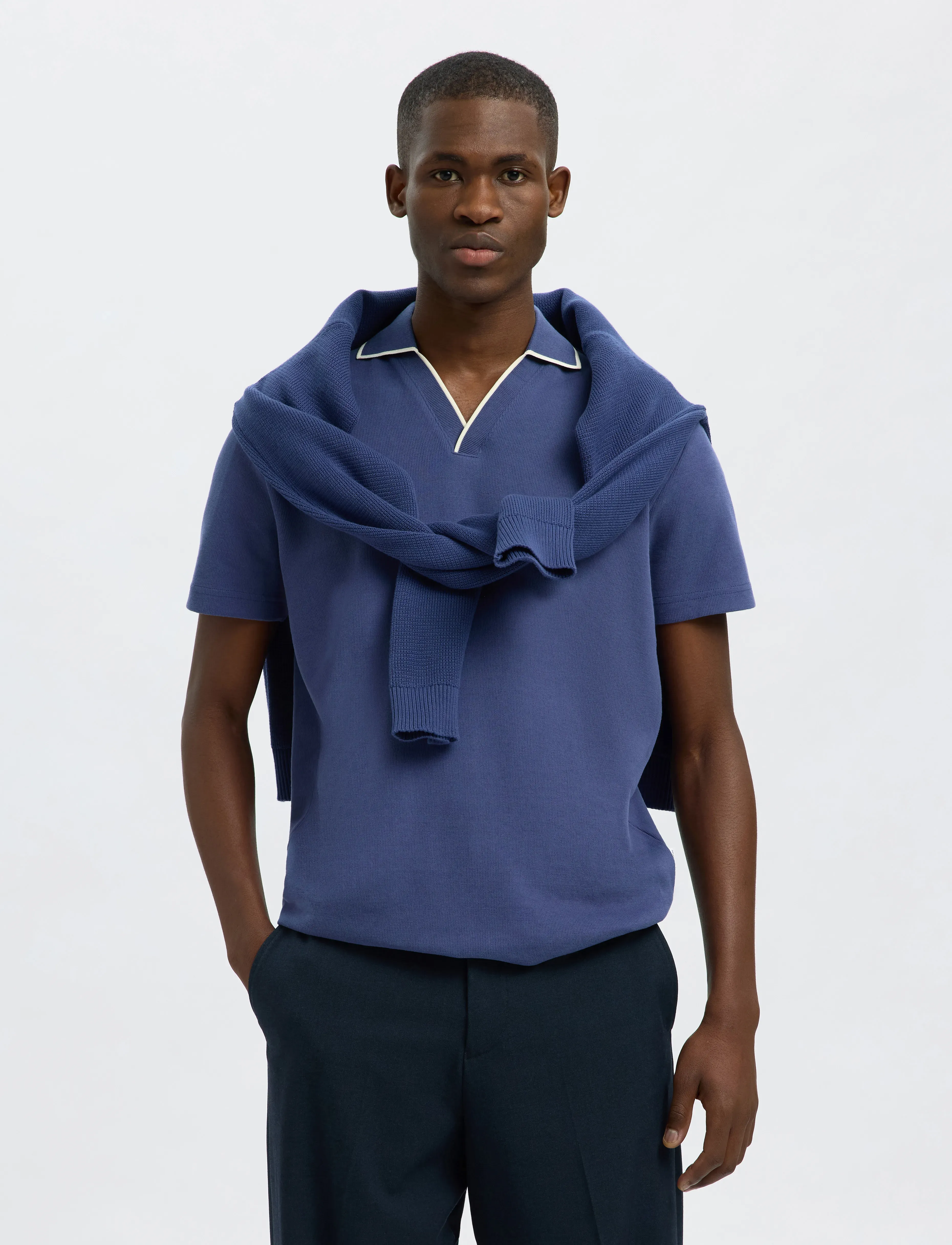 Selected - SLHSANGEV SPLIT NECK SS POLO - die niedrigsten preise - oceana - 4