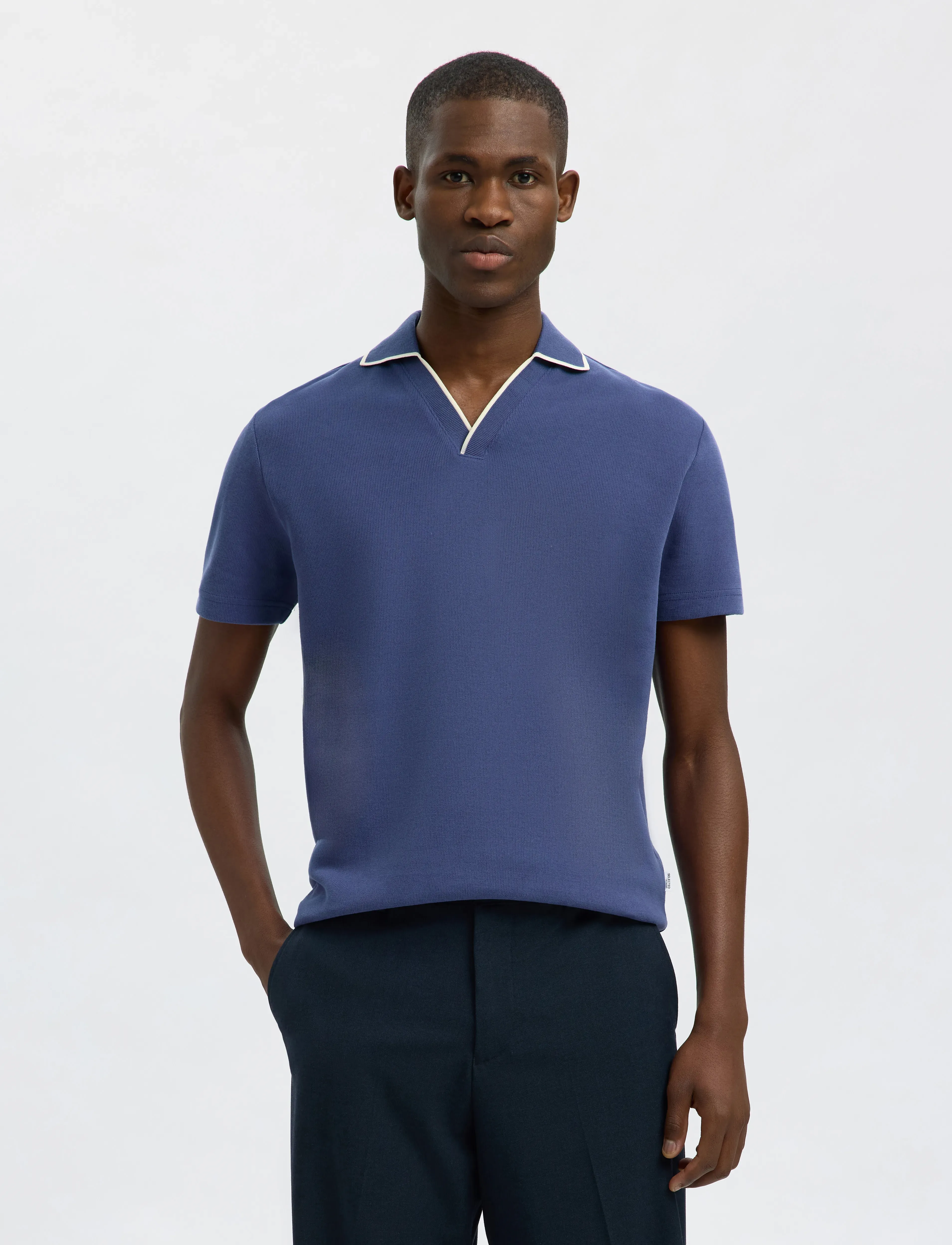 Selected - SLHSANGEV SPLIT NECK SS POLO - die niedrigsten preise - oceana - 5