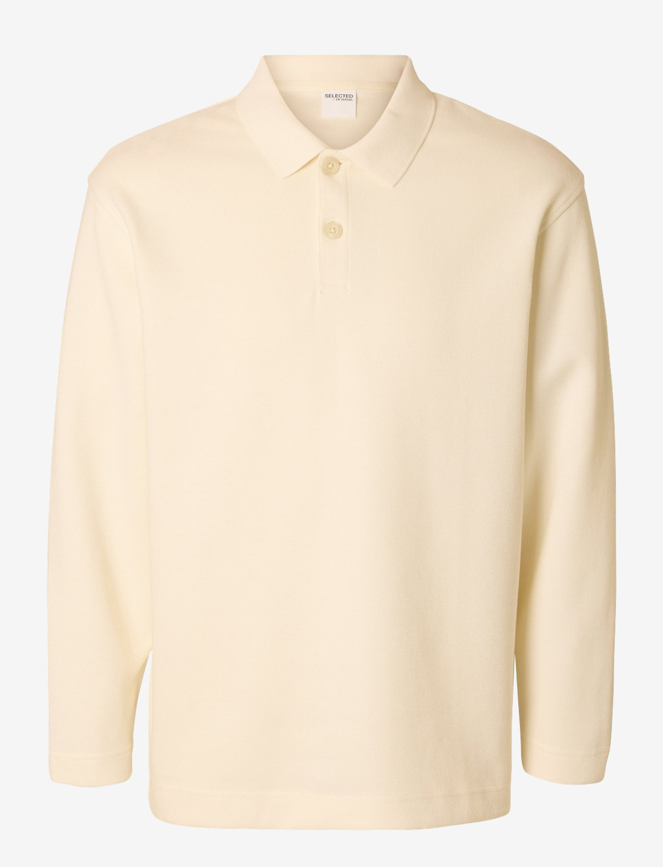 Selected - SLHRELAXWAYNE LS POLO SWEAT - långärmade pikéer - egret - 0