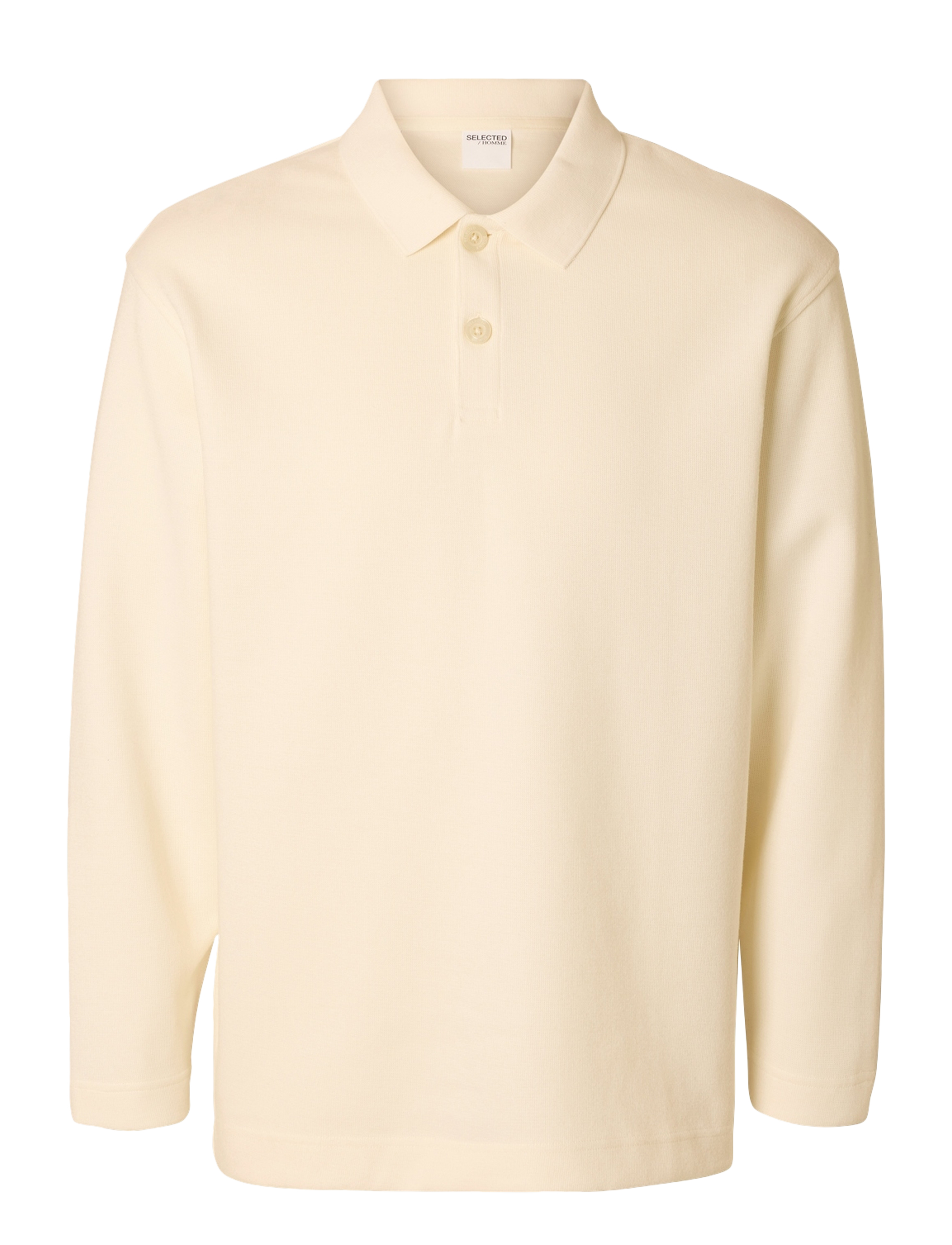 Selected SLHRELAXWAYNE LS POLO SWEAT - Poloshirts - EGRET / cream