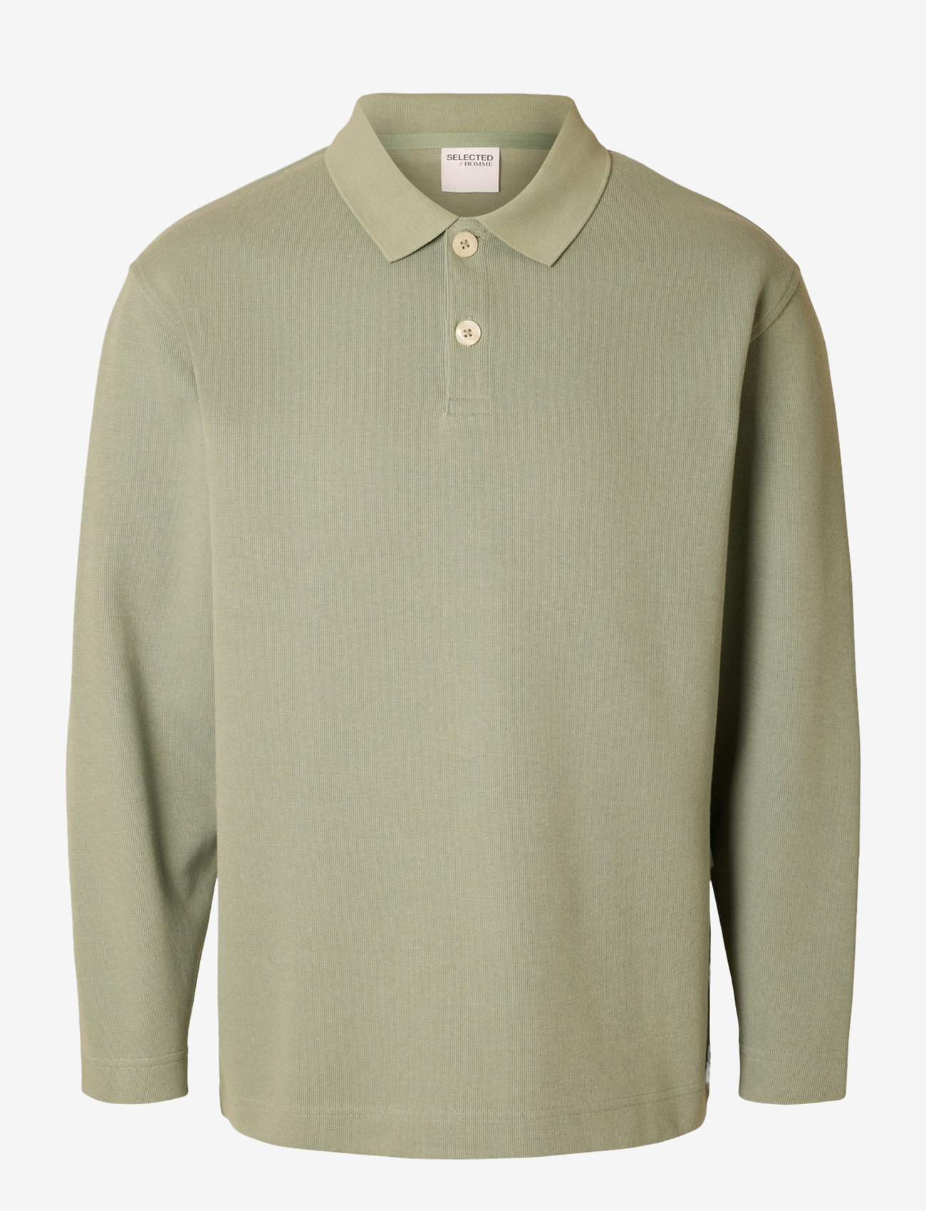 Selected - SLHRELAXWAYNE LS POLO SWEAT - långärmade pikéer - iceberg green - 0