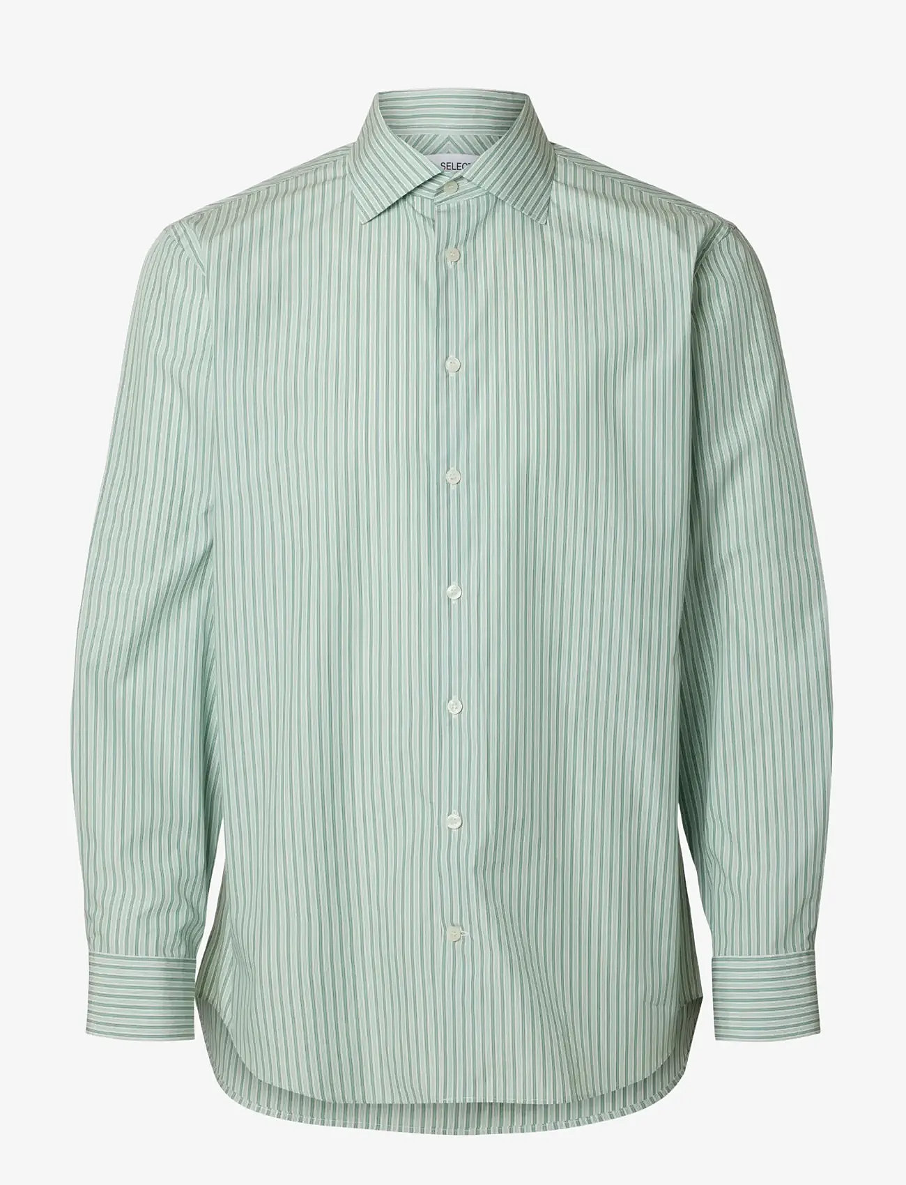 Selected - SLHREGLUX POPLIN LS SHIRT SPREAD - raidalliset kauluspaidat - iceberg green - 1