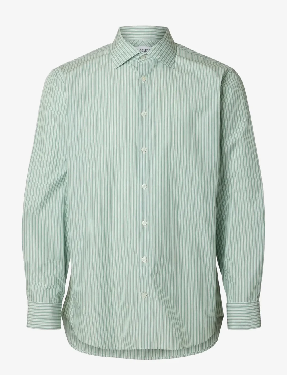 Selected - SLHREGLUX POPLIN LS SHIRT SPREAD - gestreifte hemden - iceberg green - 1