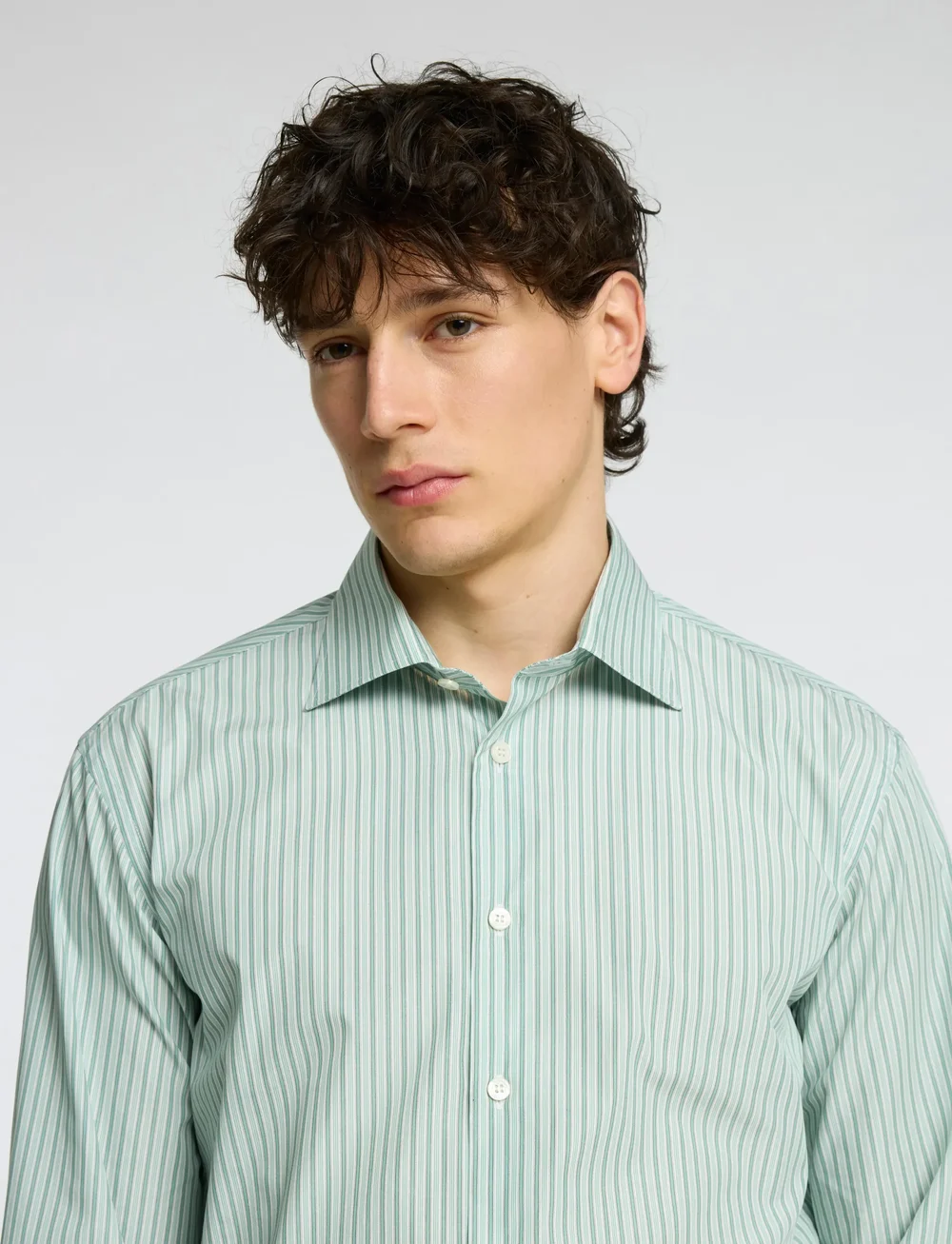 Selected - SLHREGLUX POPLIN LS SHIRT SPREAD - gestreifte hemden - iceberg green - 2