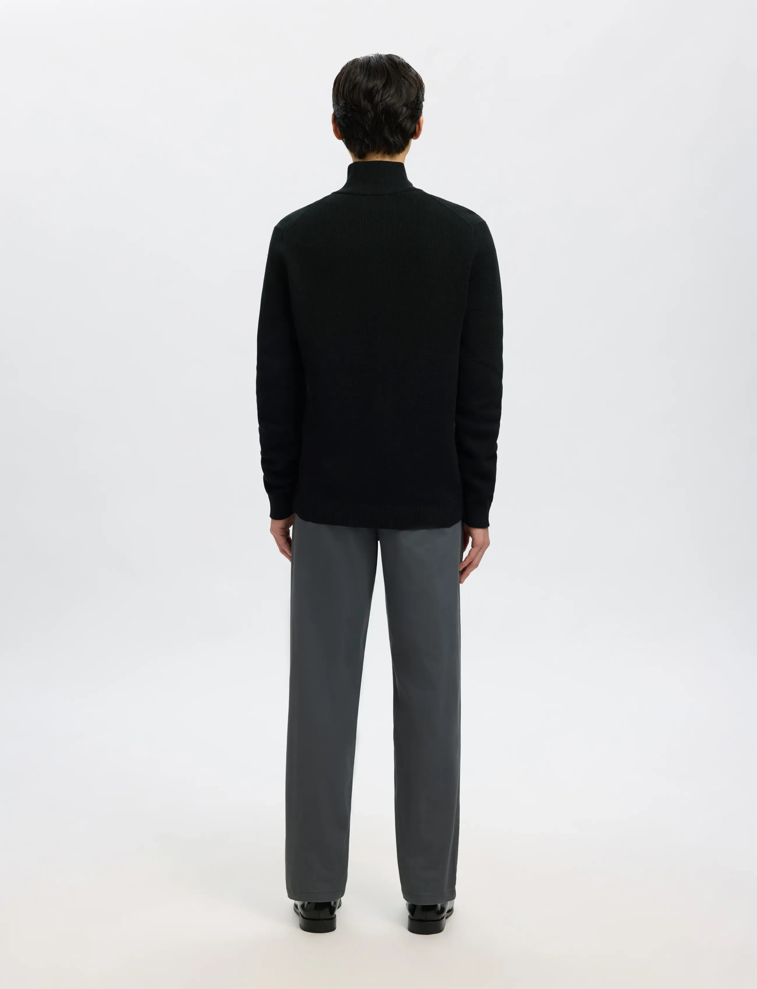 Selected - SLMDANE LS KNIT STRUCTURE FULL ZIP NOOS - lukuga džemprid - black - 2