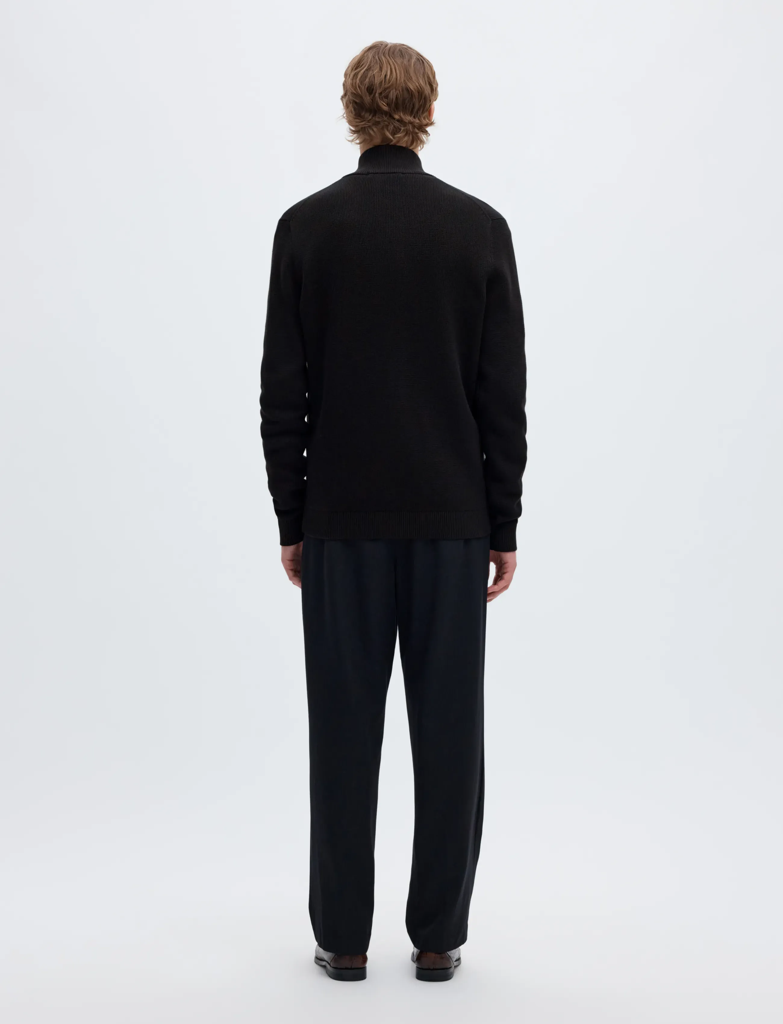 Selected - SLMDANE LS KNIT REG STRUC FULL ZIP NOOS - herbstliche kleidung - black - 2