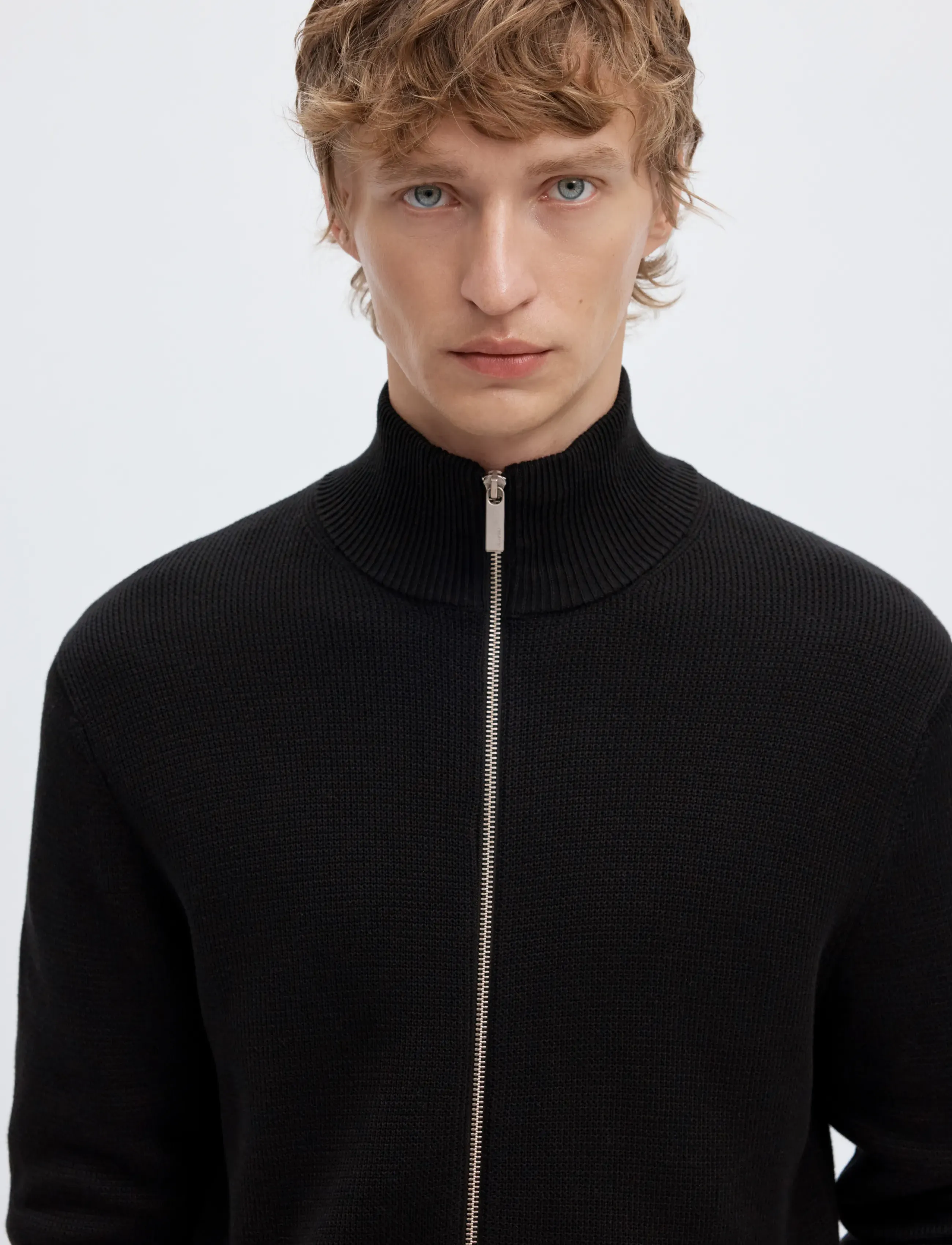 Selected - SLMDANE LS KNIT REG STRUC FULL ZIP NOOS - herbstliche kleidung - black - 4