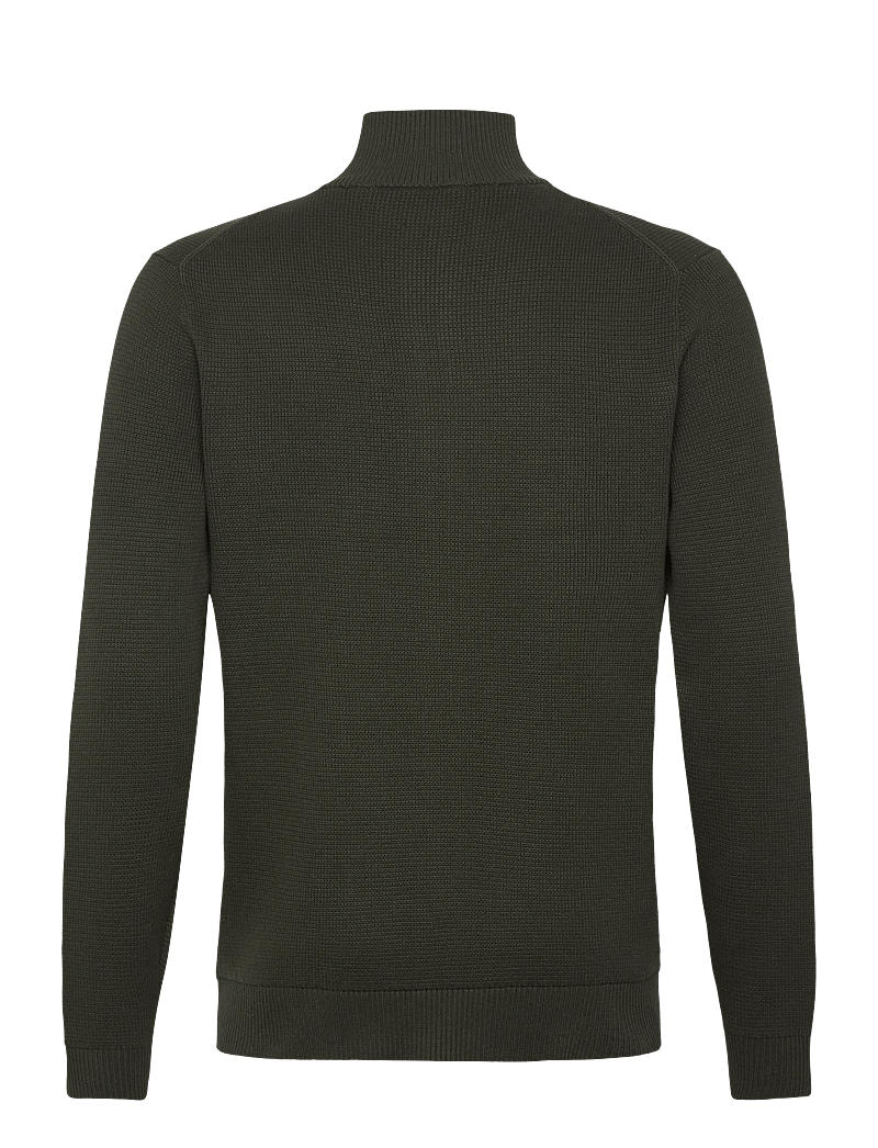 Selected - SLMDANE LS KNIT STRUCTURE FULL ZIP NOOS - pullover mit durchgehendem reißverschluss - deep forest - 2
