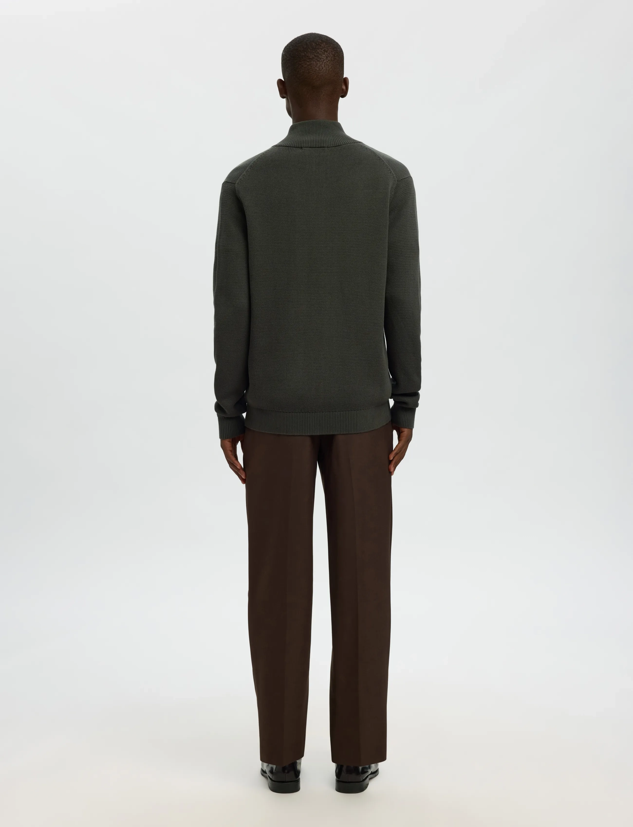 Selected - SLMDANE LS KNIT STRUCTURE FULL ZIP NOOS - lukuga džemprid - deep forest - 3