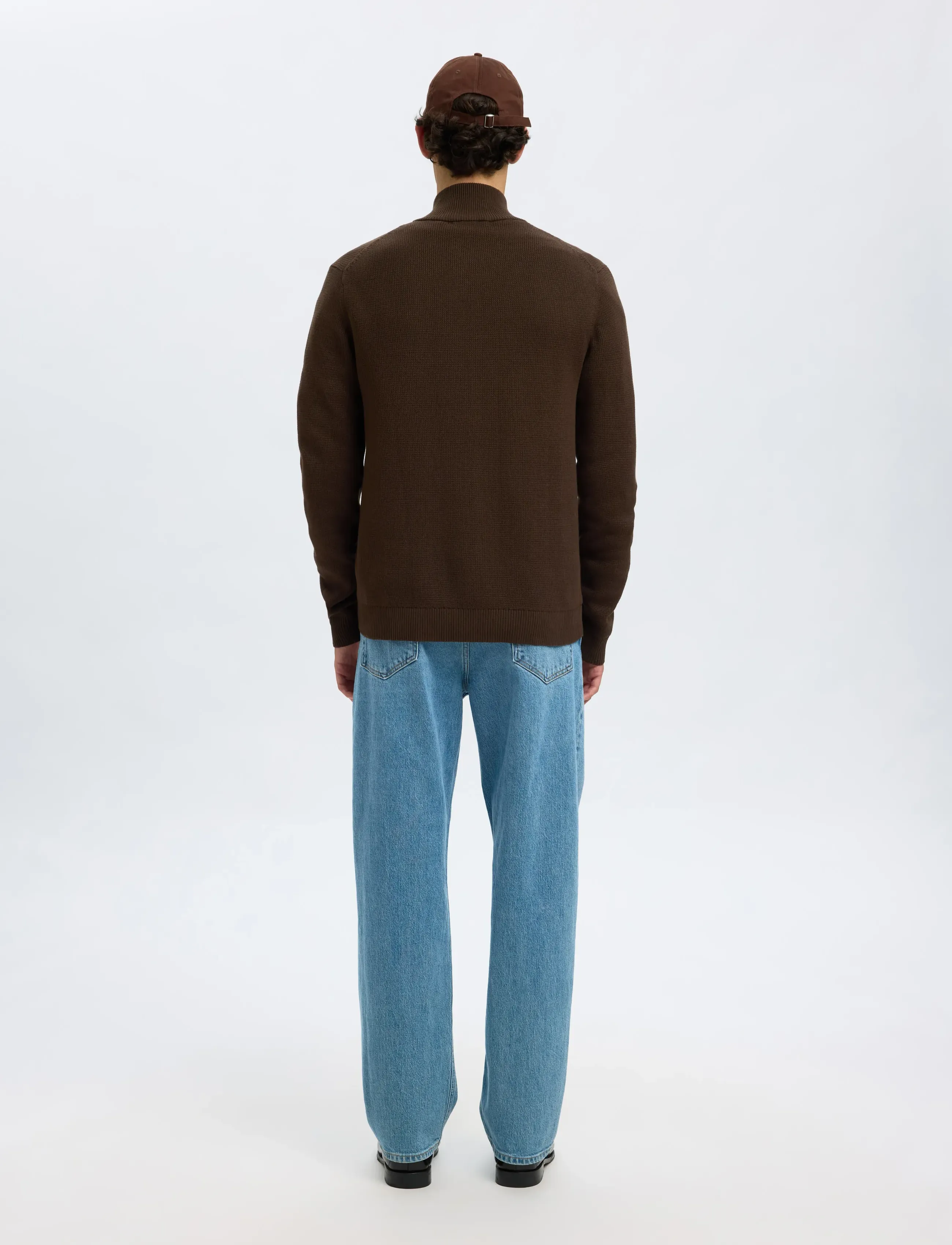 Selected - SLMDANE LS KNIT STRUCTURE FULL ZIP NOOS - lukuga džemprid - demitasse - 2