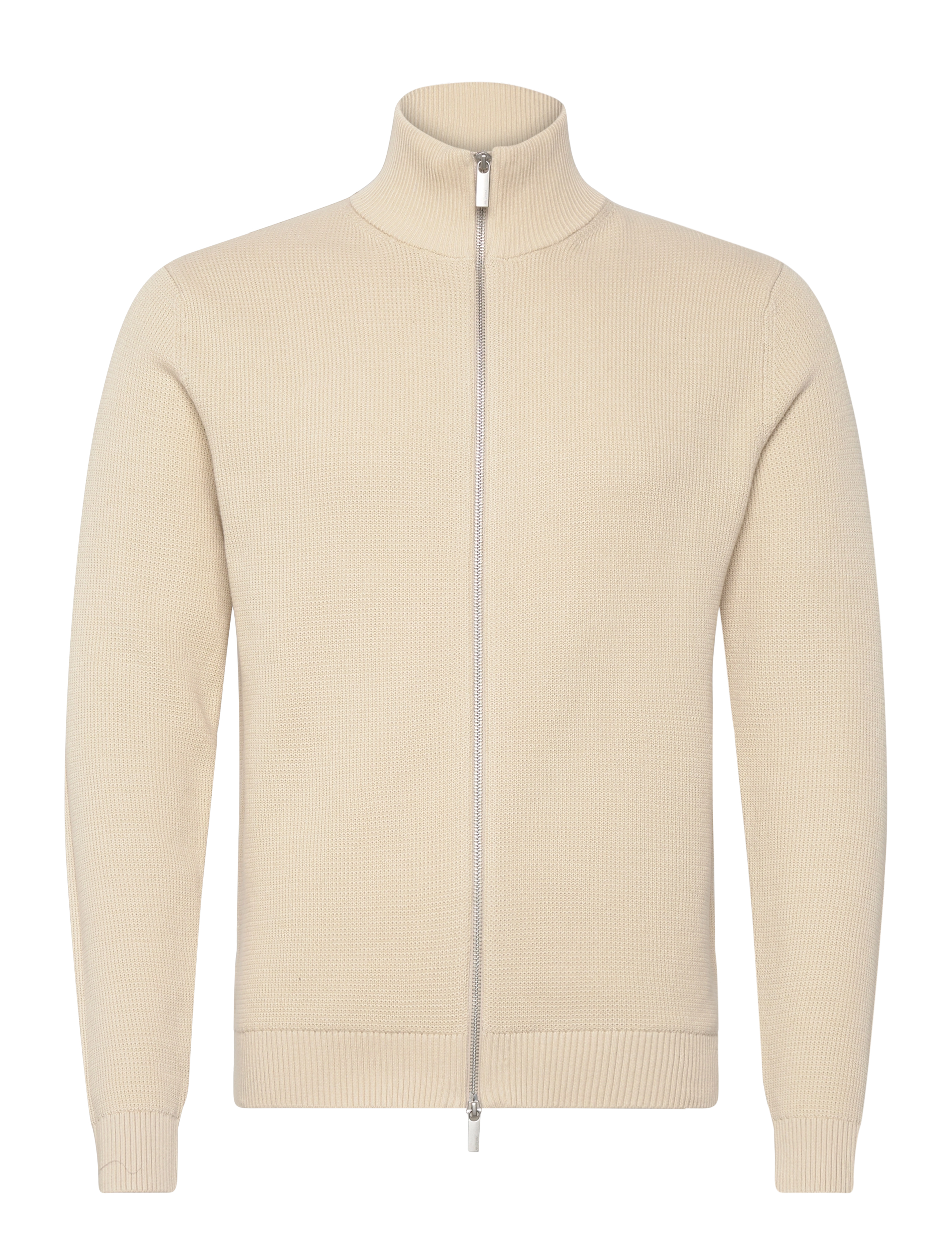 SELECTED Slmdane Ls Knit Reg Struc Full Zip Noos Beige - XXL - Herren