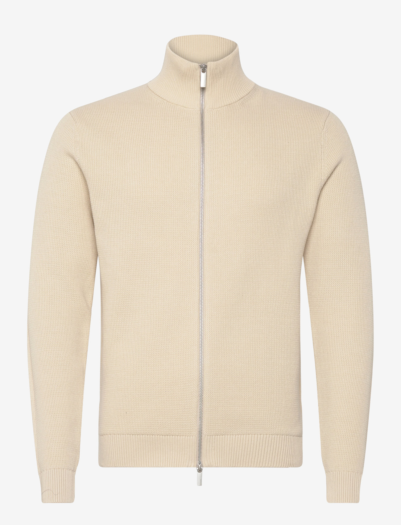 Selected - SLHDANE LS KNIT STRUCTURE FULL ZIP NOOS - full zip tröjor - oatmeal - 1