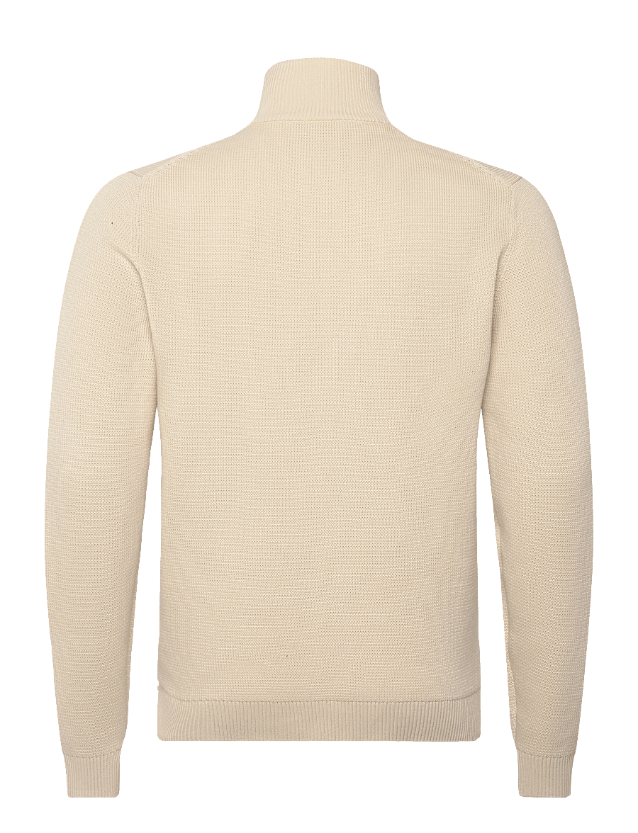 Selected - SLMDANE LS KNIT REG STRUC FULL ZIP NOOS - fullzip strik - oatmeal - 2