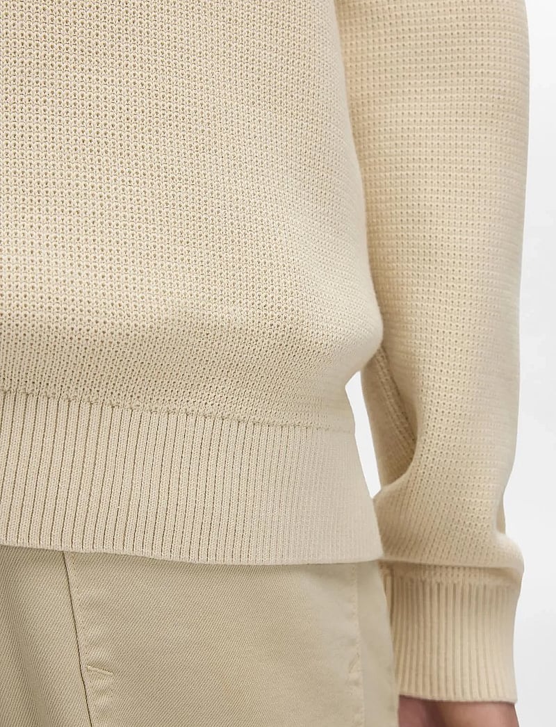 Selected - SLHDANE LS KNIT STRUCTURE FULL ZIP NOOS - full zip tröjor - oatmeal - 5