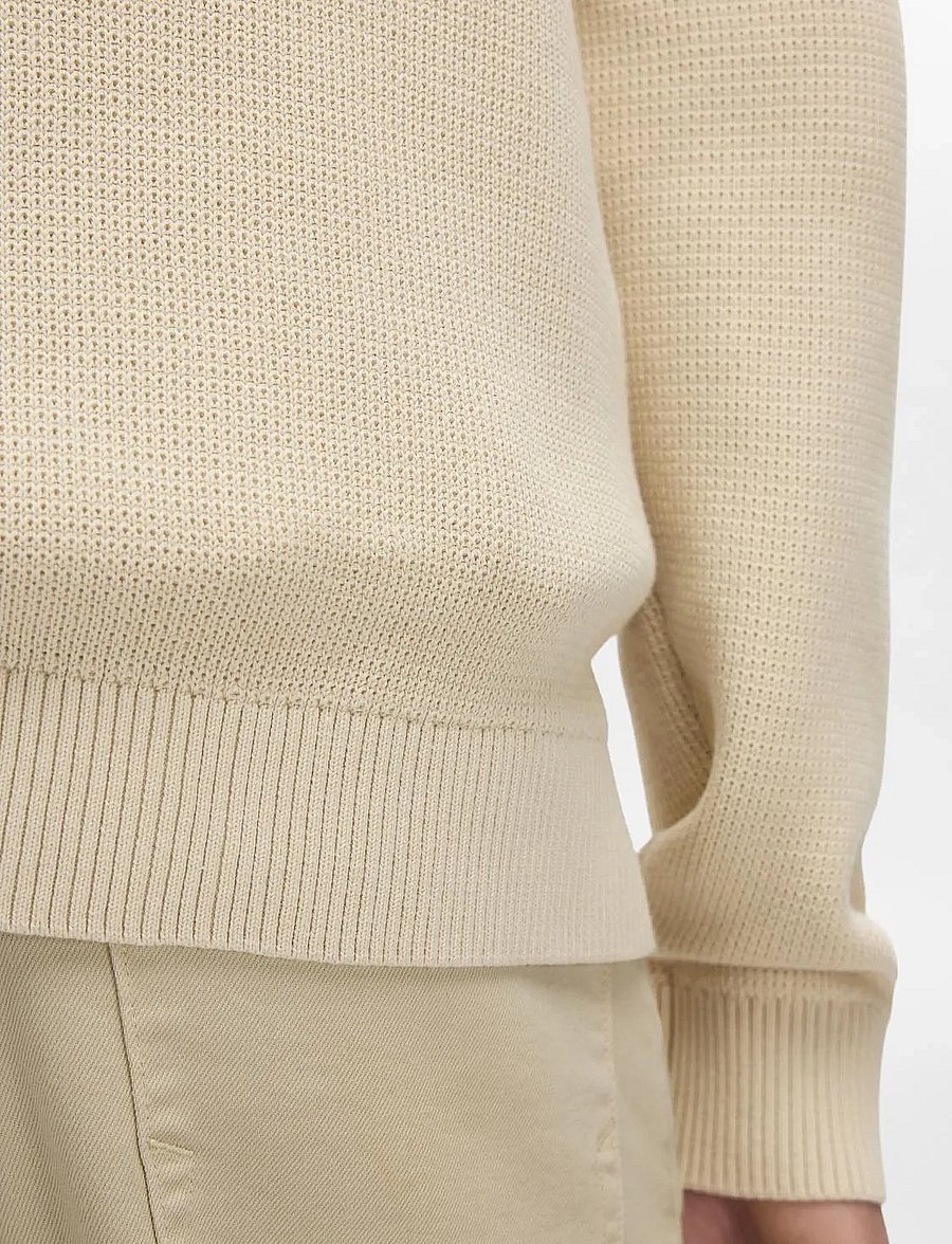 Selected - SLMDANE LS KNIT REG STRUC FULL ZIP NOOS - fullzip strik - oatmeal - 5