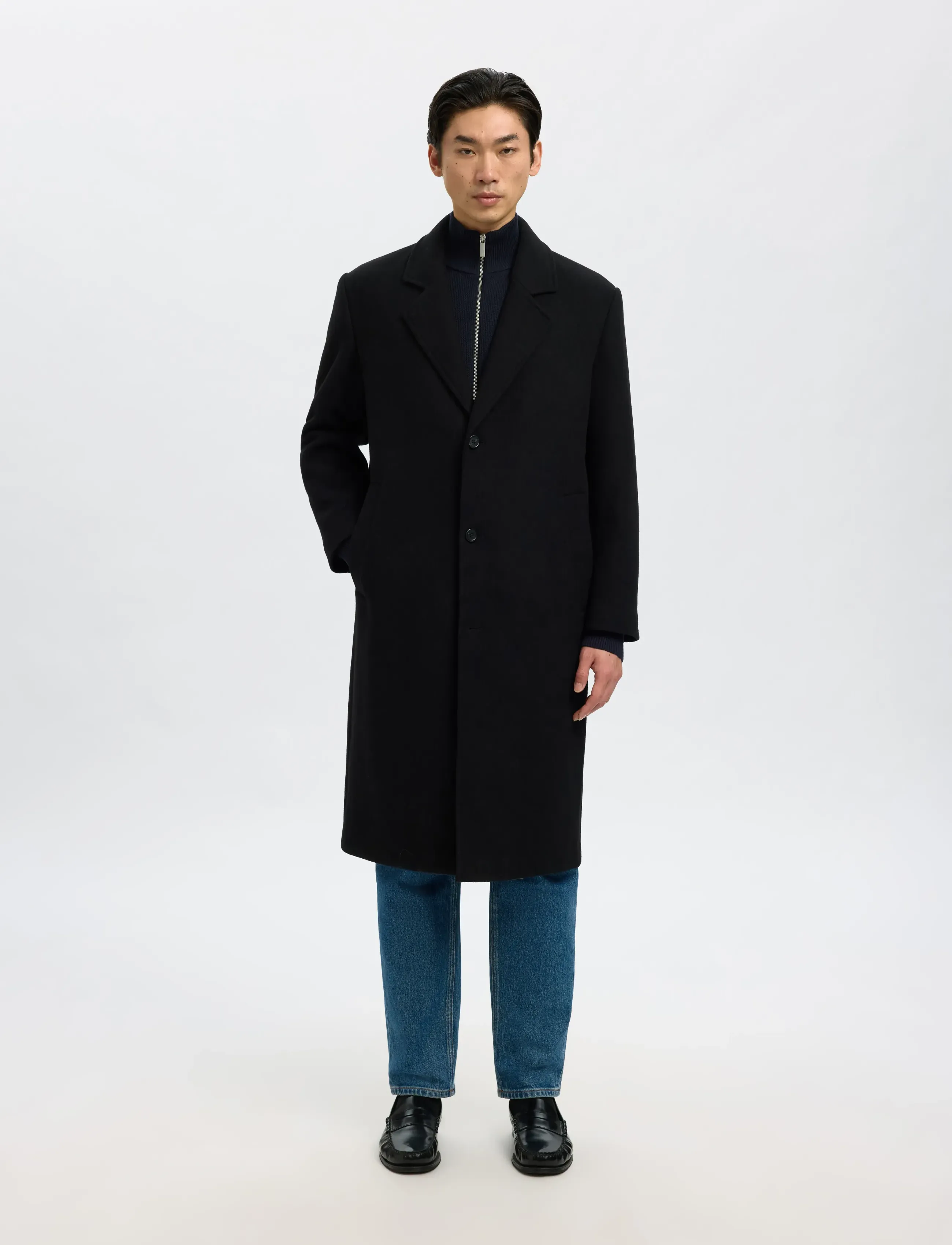 Selected - SLMDANE LS KNIT STRUCTURE FULL ZIP NOOS - strickmode - sky captain - 5