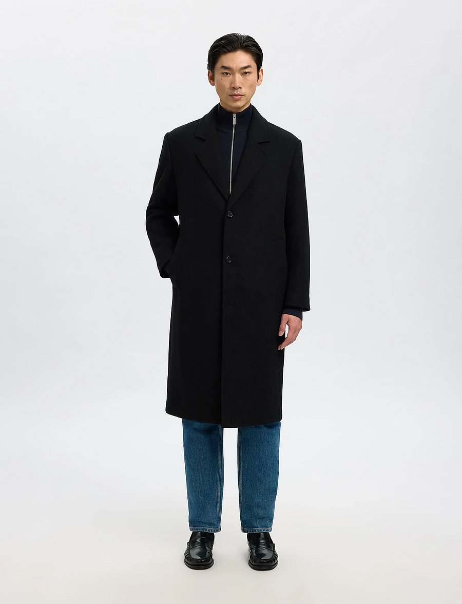 Selected - SLMDANE LS KNIT REG STRUC FULL ZIP NOOS - full zip jumpers - sky captain - 5