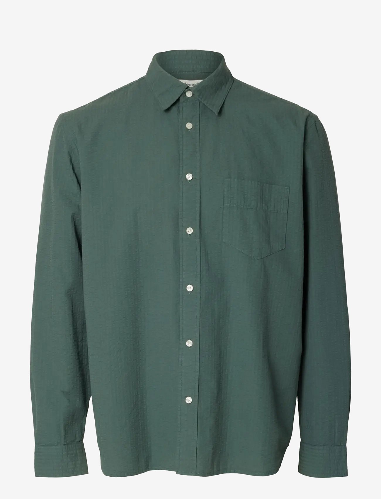 Selected | Slhregfreddie Solid Seersucker Ls Shirt | XXL