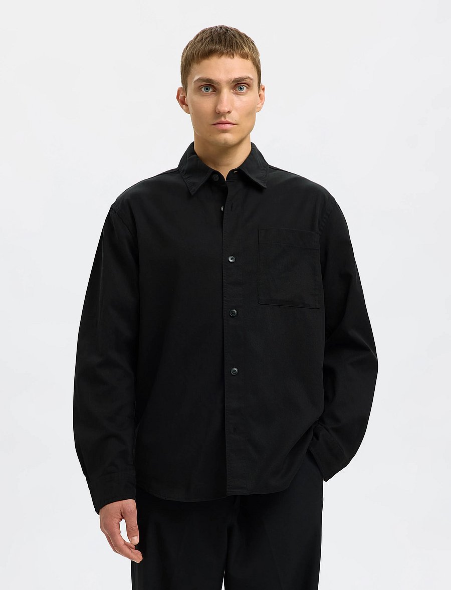 Selected - SLHACE THAIS OVERSHIRT - Überhemden - black - 0