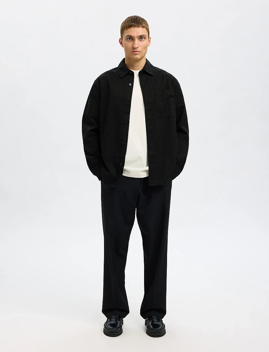 Selected - SLHACE THAIS OVERSHIRT - Überhemden - black - 3