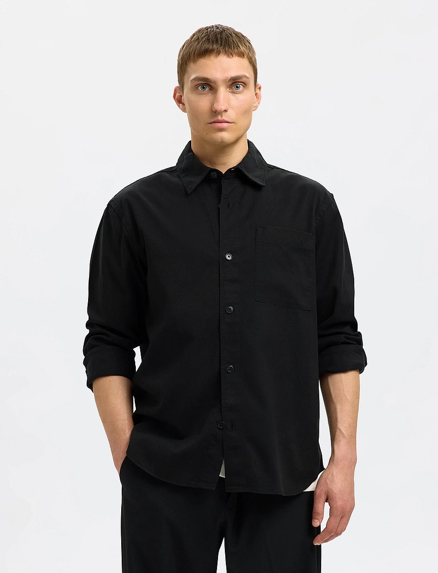 Selected - SLHACE THAIS OVERSHIRT - Überhemden - black - 4