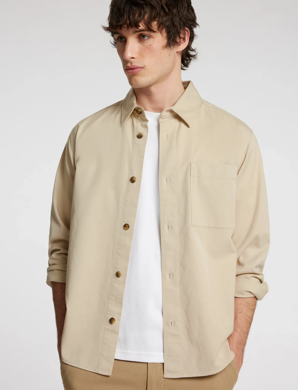 Selected - SLHACE THAIS OVERSHIRT - nos éditoriaux - oatmeal - 3