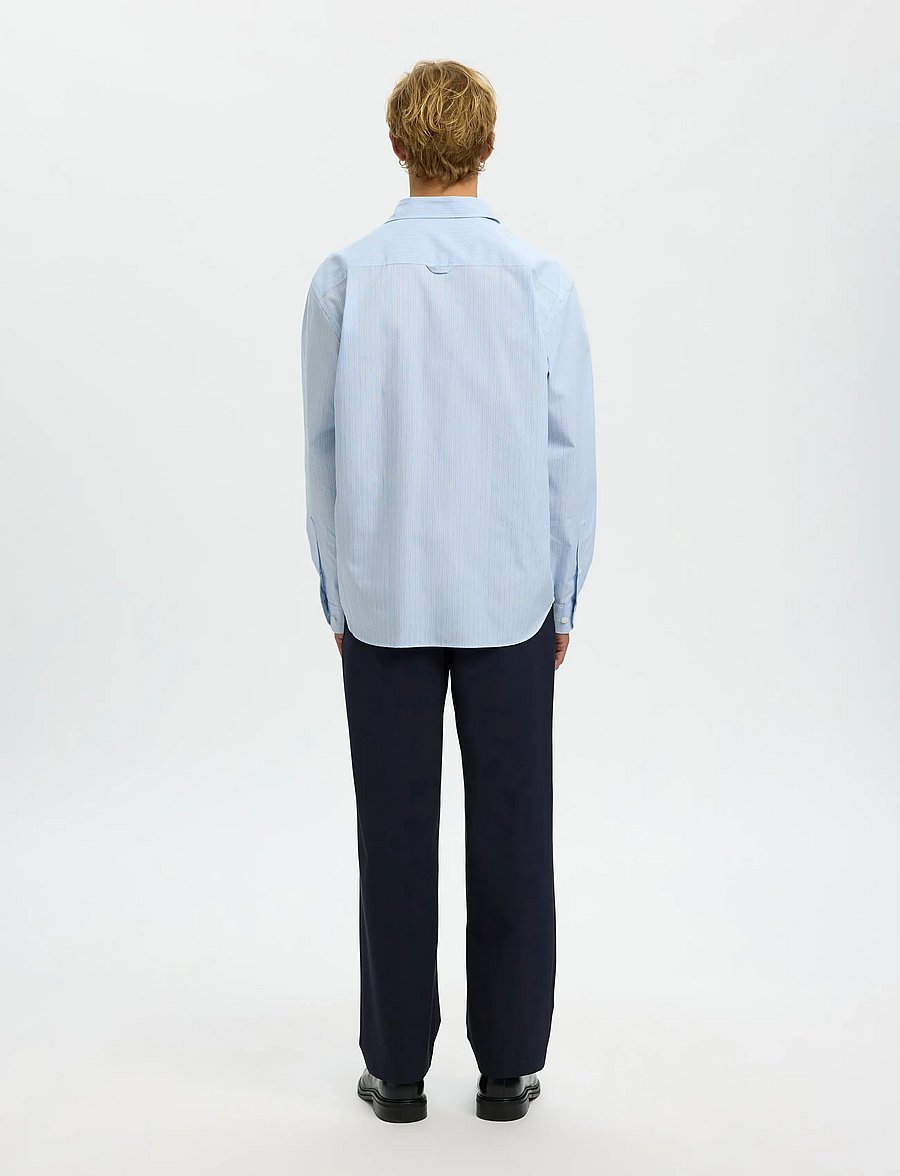 Selected - SLHRLXBEN STRIPE LS SHIRT - stribede skjorter - della robbia blue - 2
