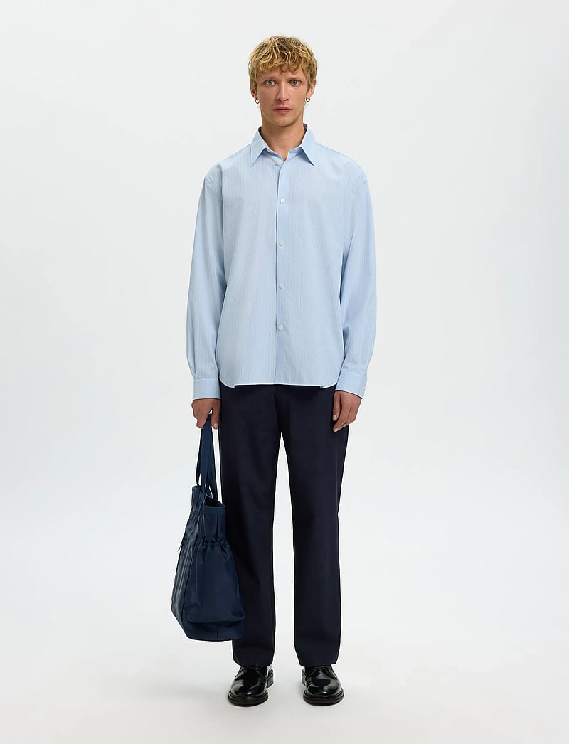 Selected - SLHRLXBEN STRIPE LS SHIRT - gestreifte hemden - della robbia blue - 3