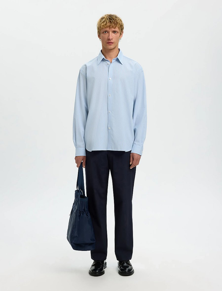 Selected - SLHRLXBEN STRIPE LS SHIRT - stribede skjorter - della robbia blue - 3
