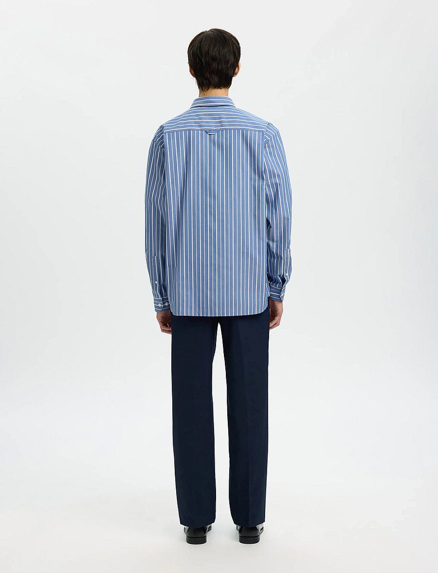 Selected - SLHRLXBEN STRIPE LS SHIRT - stribede skjorter - medieval blue - 2