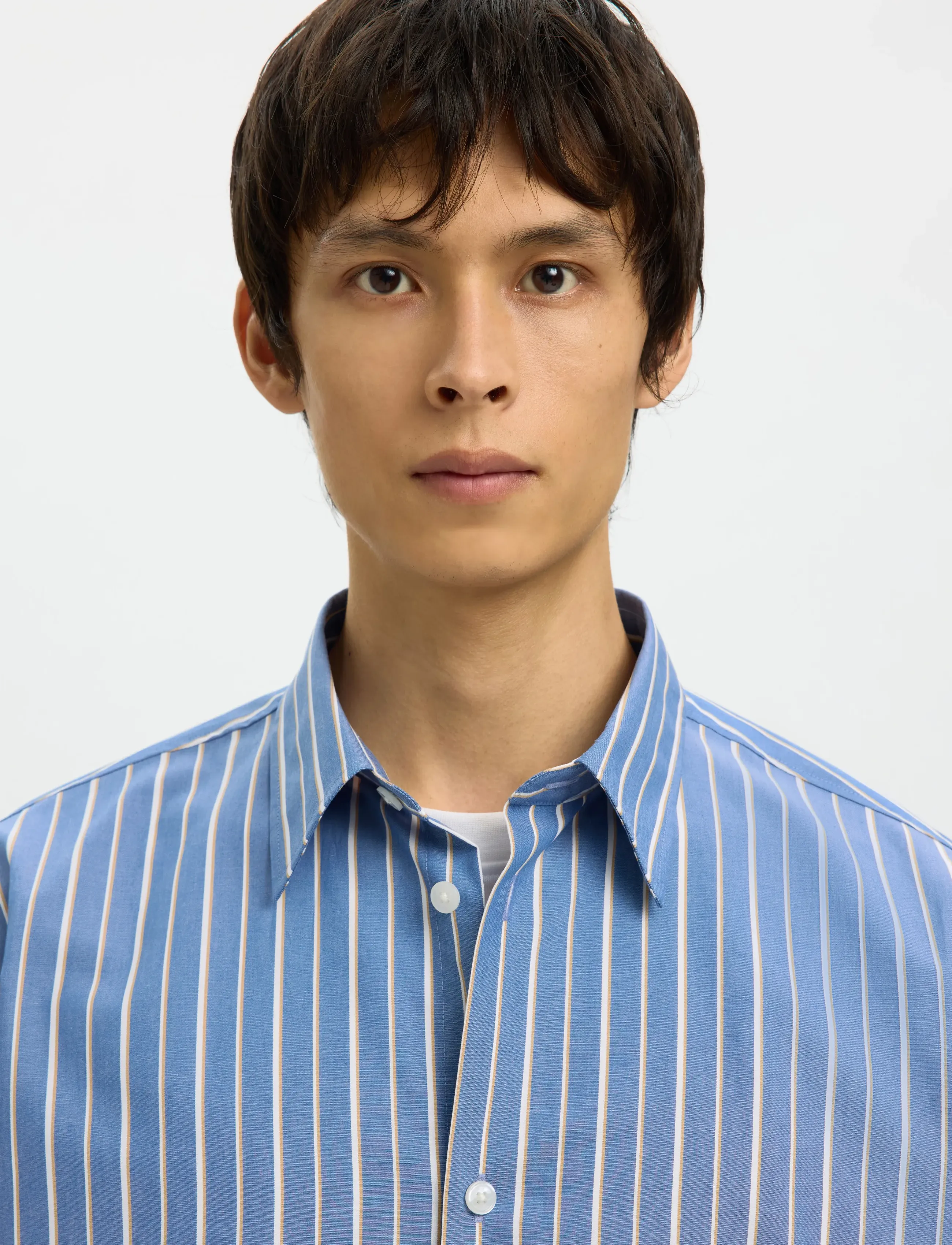 Selected - SLHRLXBEN STRIPE LS SHIRT - stribede skjorter - medieval blue - 4