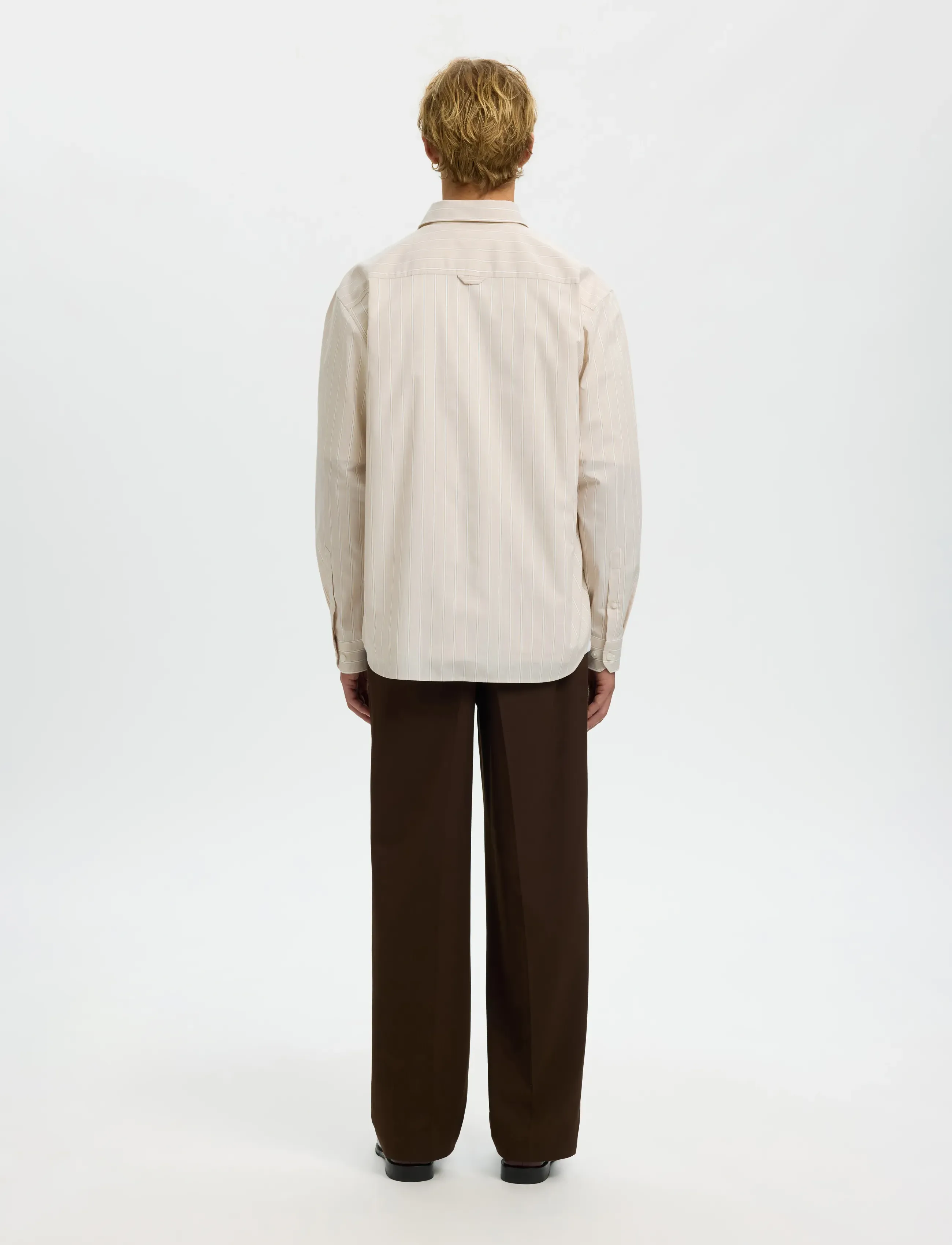 Selected - SLHRLXBEN STRIPE LS SHIRT - striped shirts - sand - 2