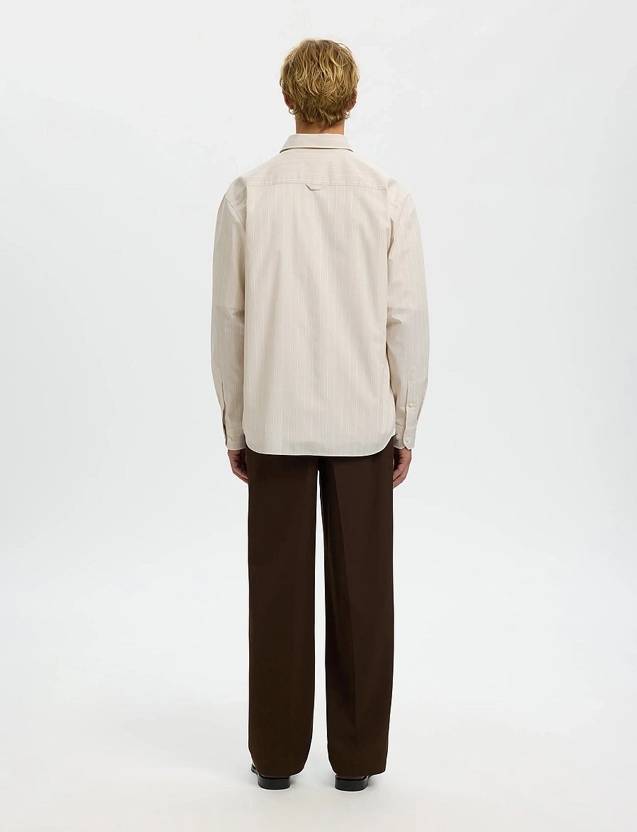 Selected - SLHRLXBEN STRIPE LS SHIRT - stribede skjorter - sand - 2
